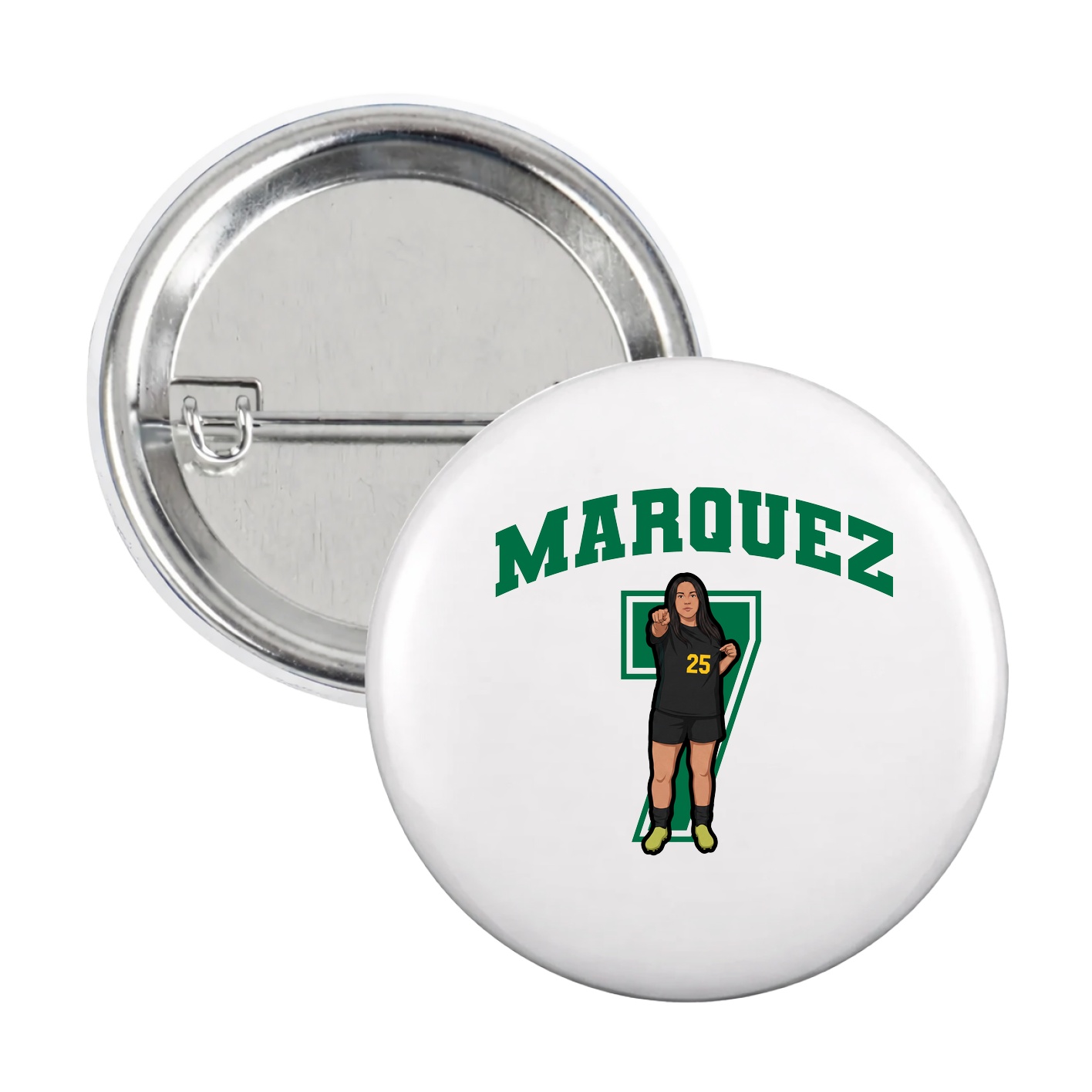 Game Day Button — Number in White