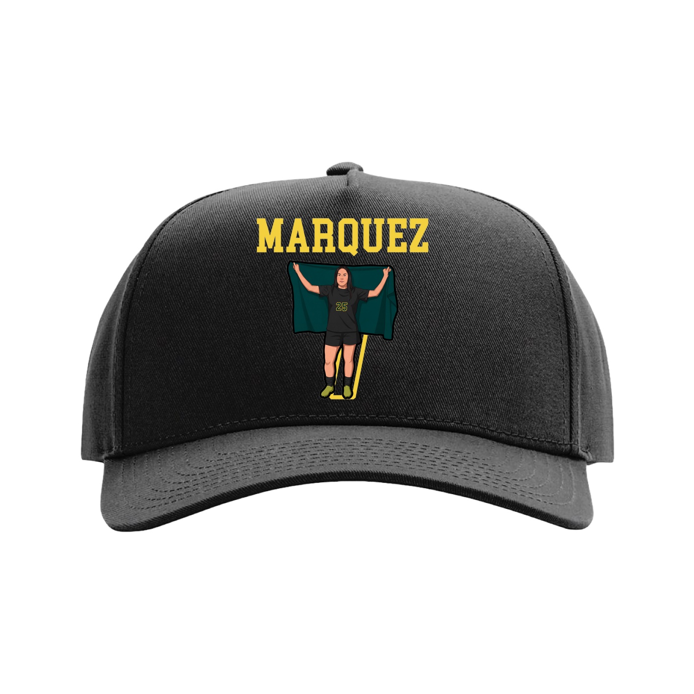 Full Fabric Five-Panel Champ Cap — Shirsey in Black
