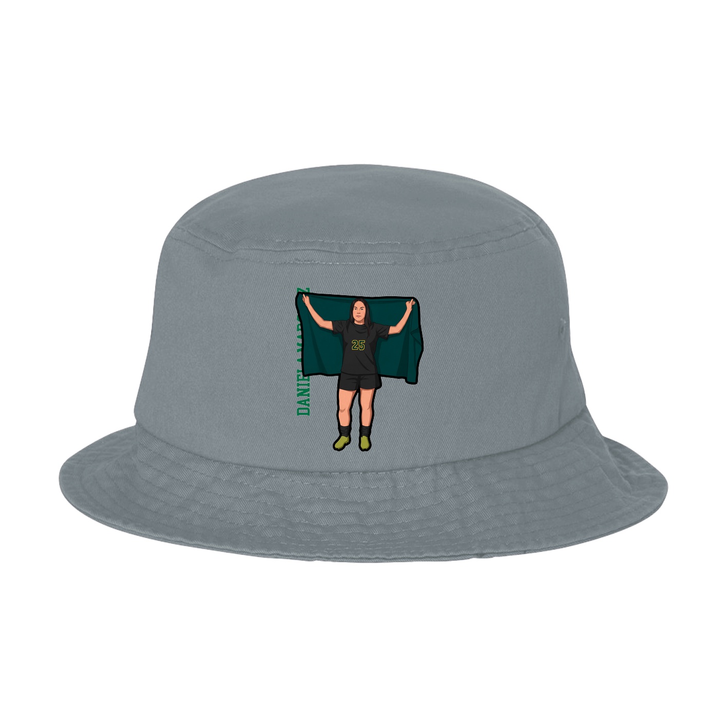 Bucket Cap — Name Vertical in Grey