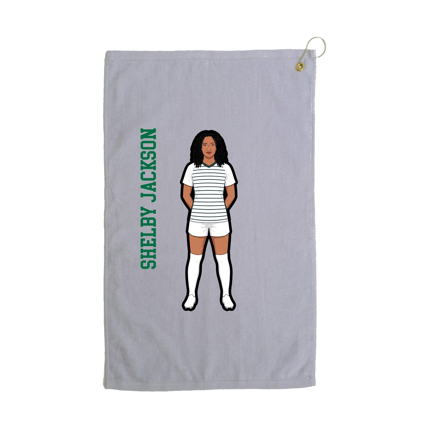 Golf Towel — Name Vertical in Grey