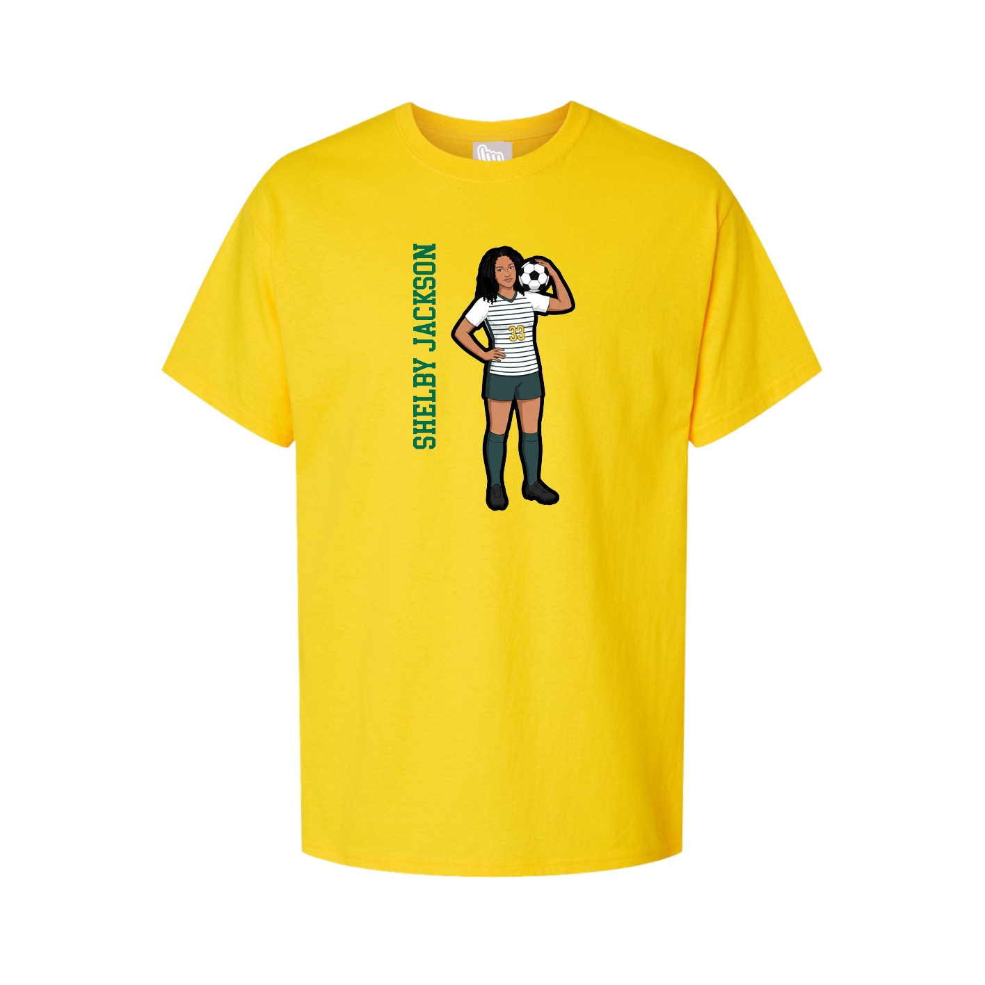Youth Tee — Name Vertical in Gold