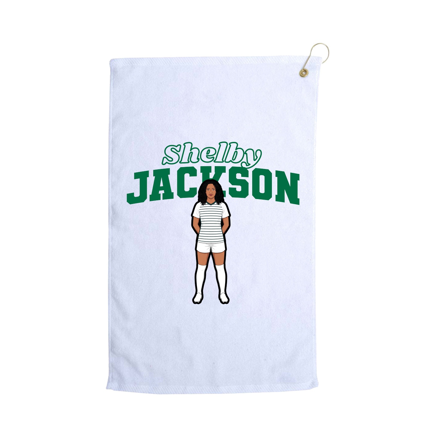 Golf Towel — Name Arch in White