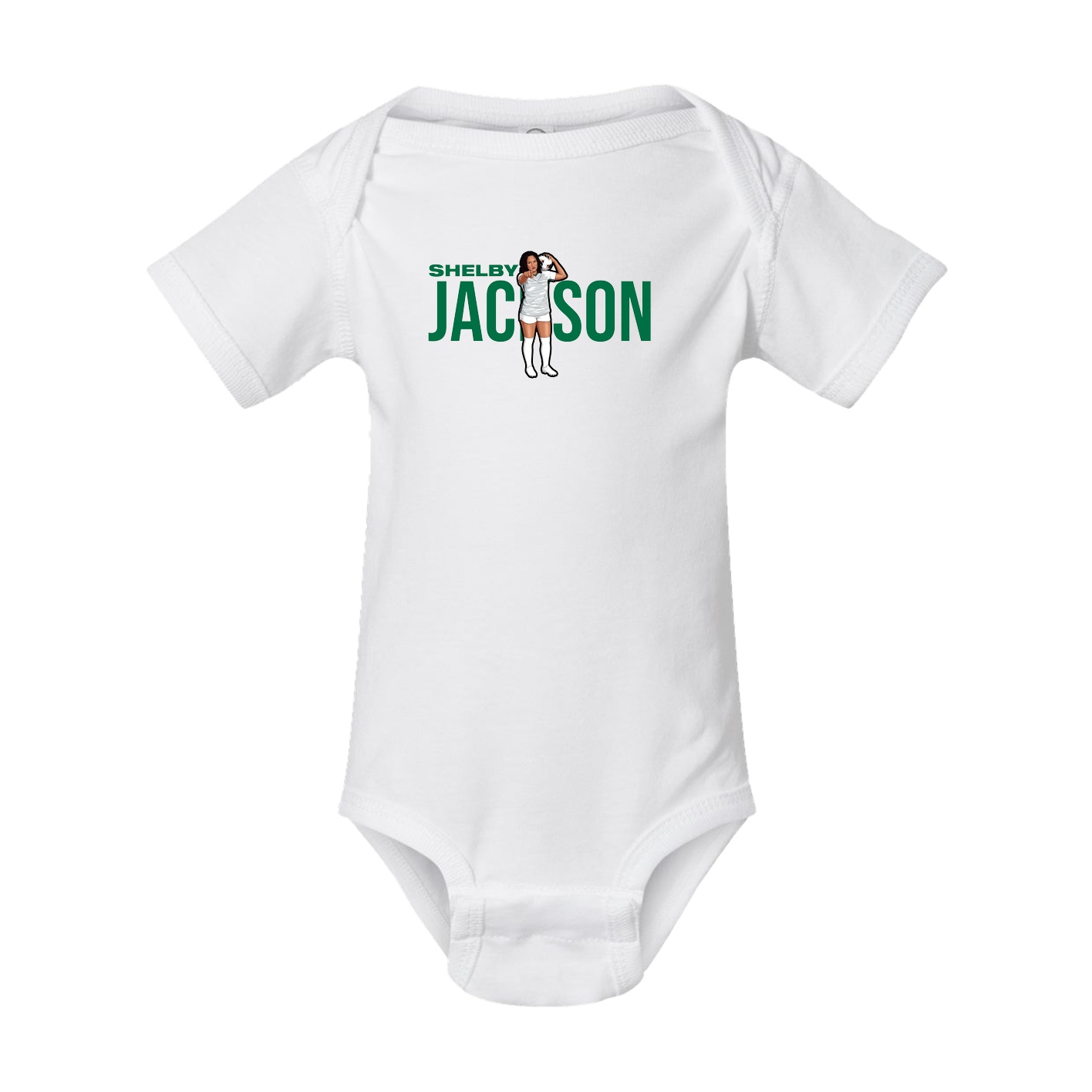 Baby Onesie — Player Name in White