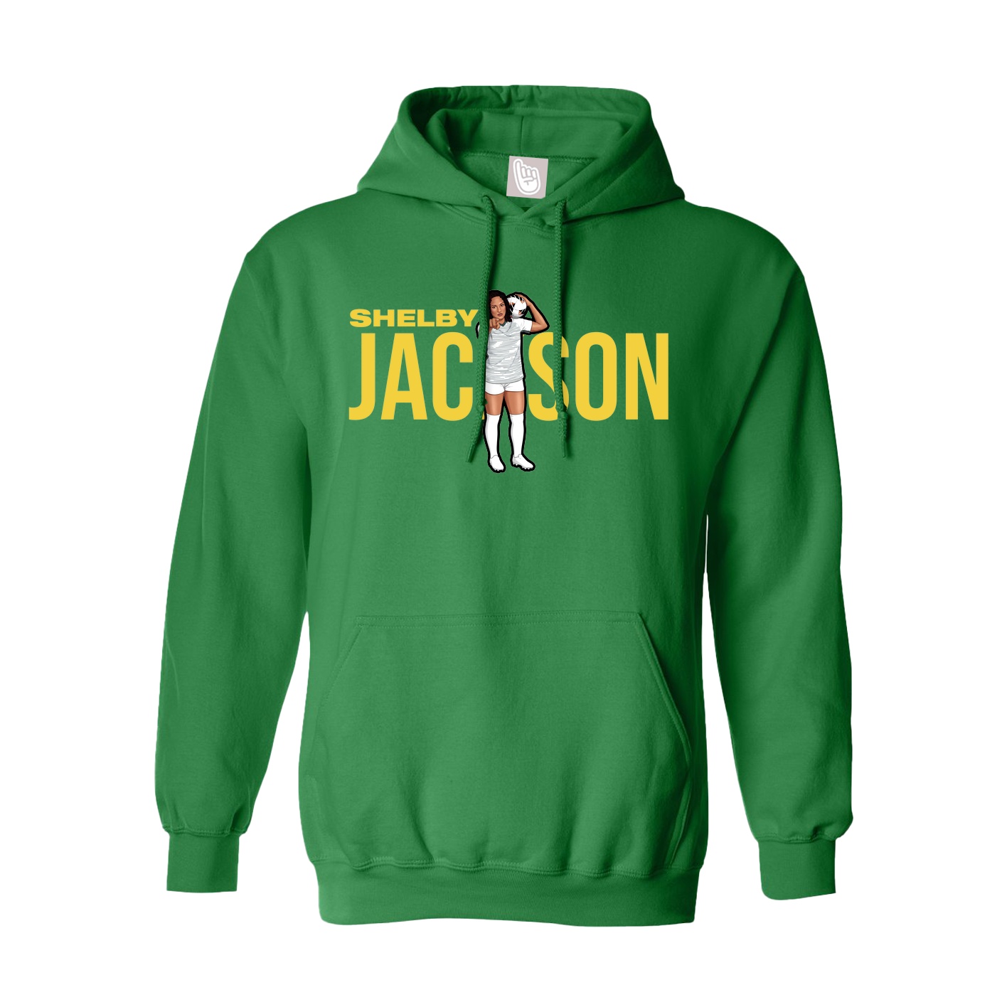 Youth Hoodie — Player Name in Green