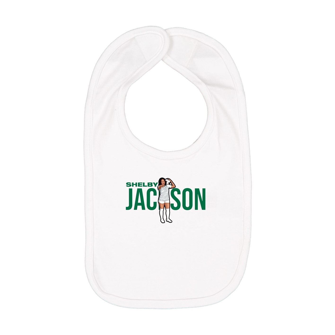 Infant Bib — Player Name in White