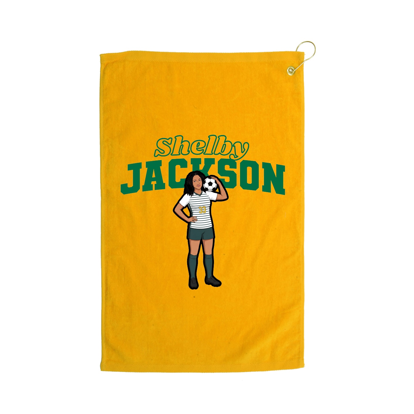 Golf Towel — Name Arch in Gold