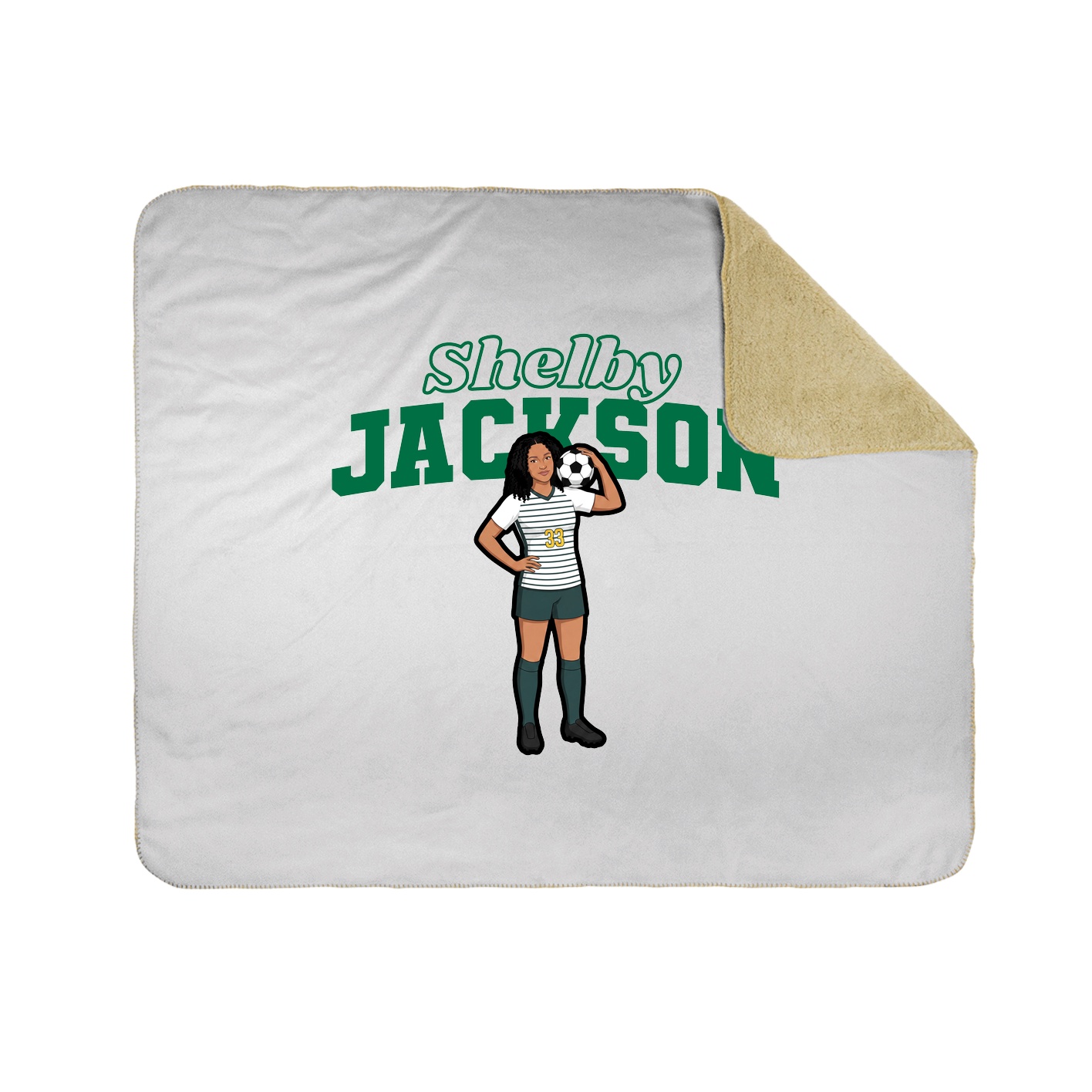 Throw Blanket — Name Arch in White