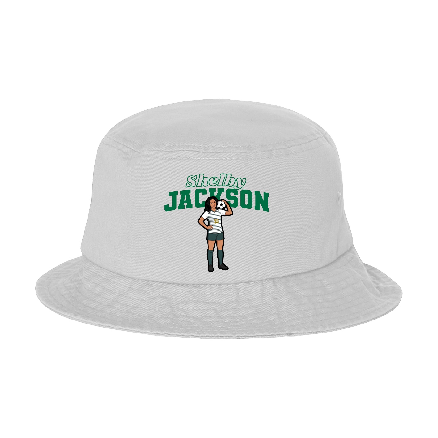 Bucket Cap — Name Arch in White
