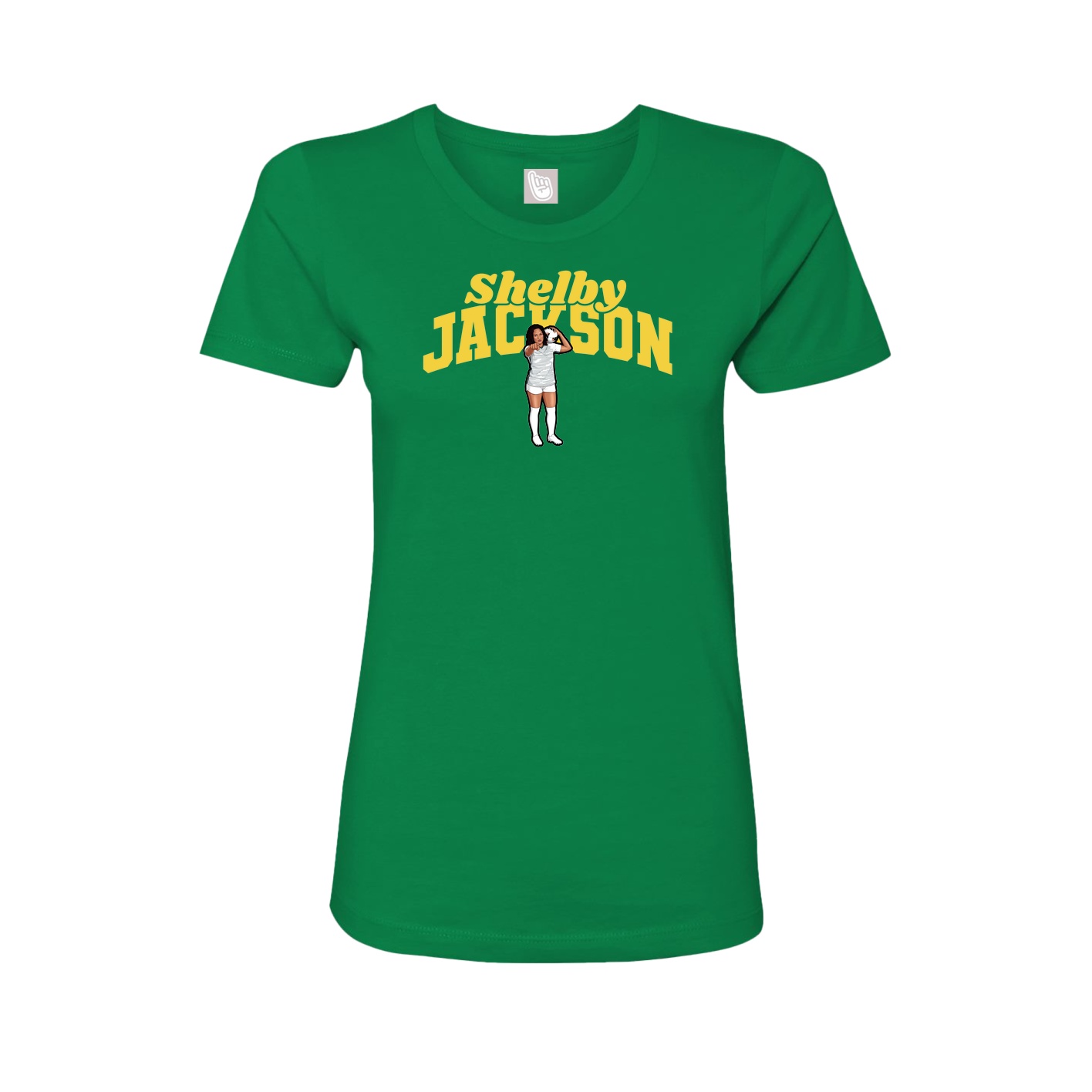 Fitted Women's Tee — Signature Arch in Green
