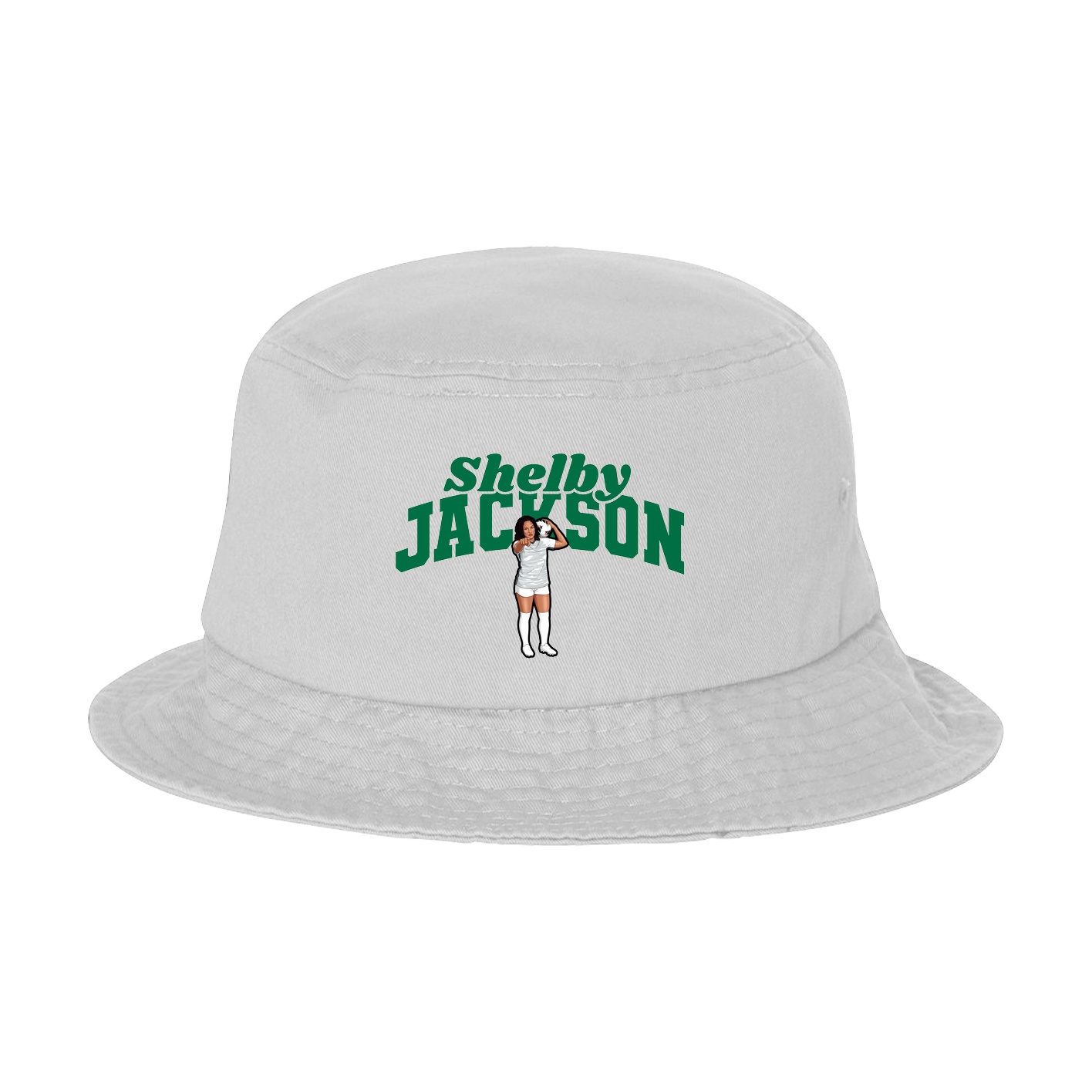 Bucket Cap — Signature Arch in White