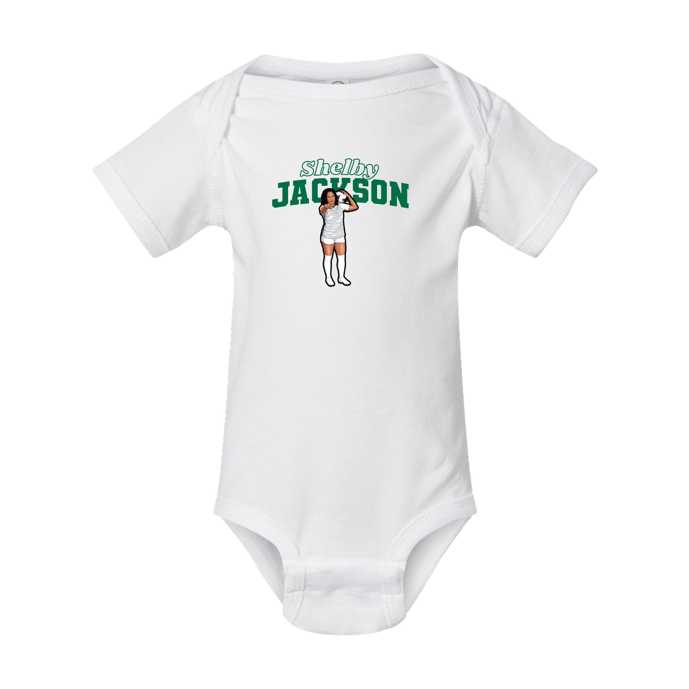 Baby Onesie — Name Arch in White