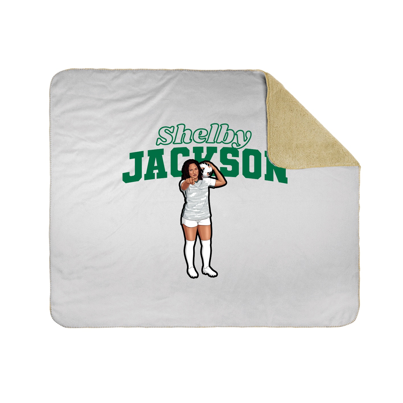 Throw Blanket — Name Arch in White