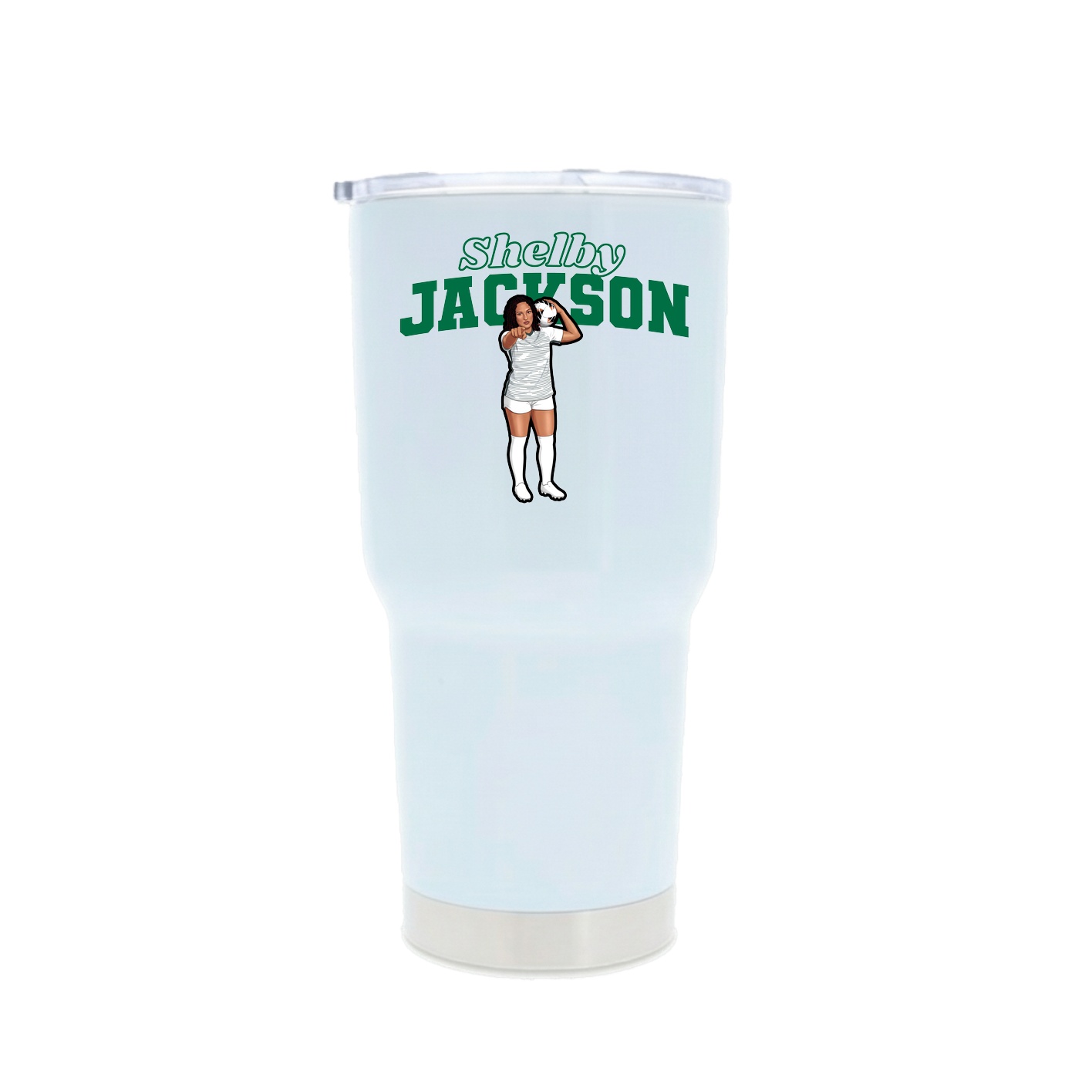 30oz Stainless Steel Tumbler — Name Arch in White