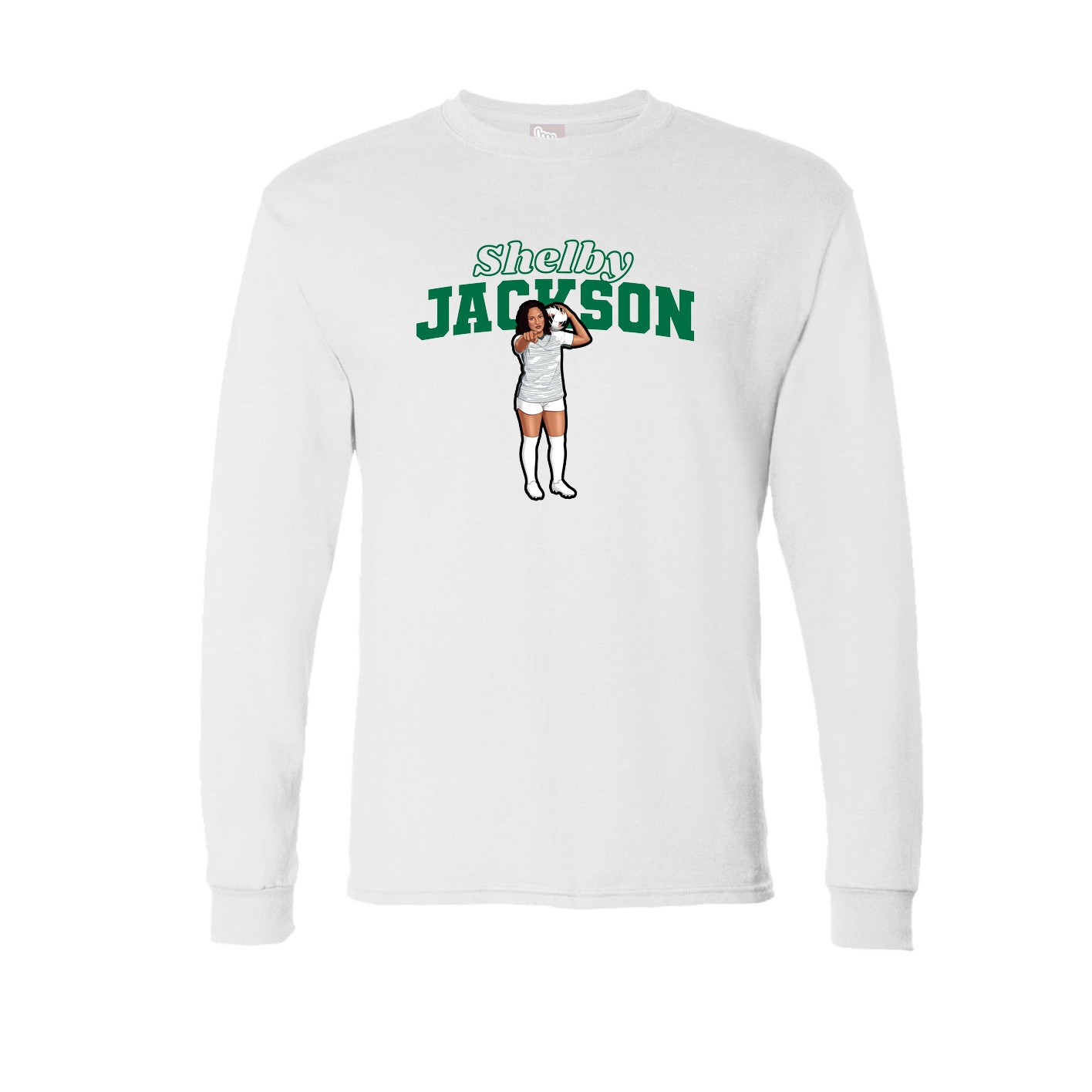 Long Sleeve Tee — Name Arch in White