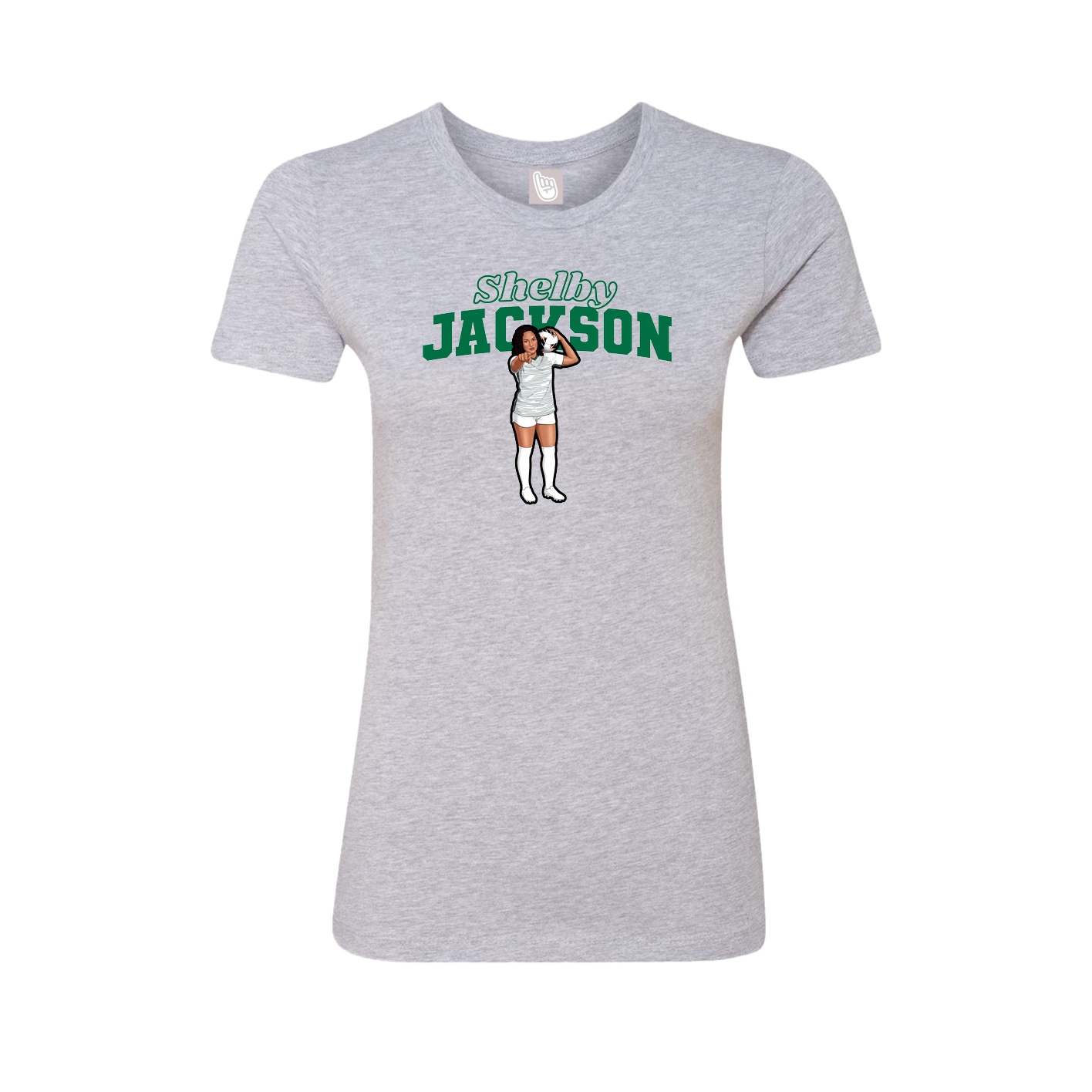 Fitted Women's Tee — Name Arch in Grey