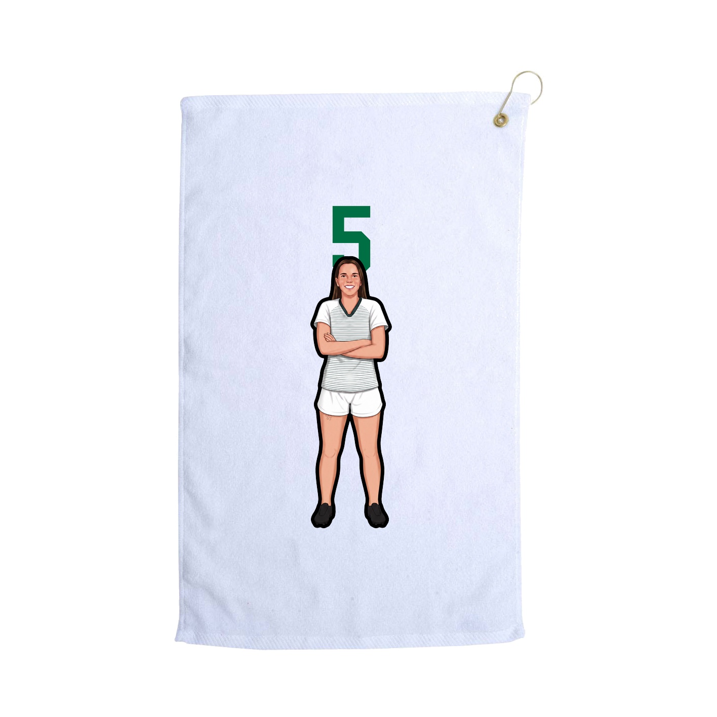 Golf Towel — Number Top in White