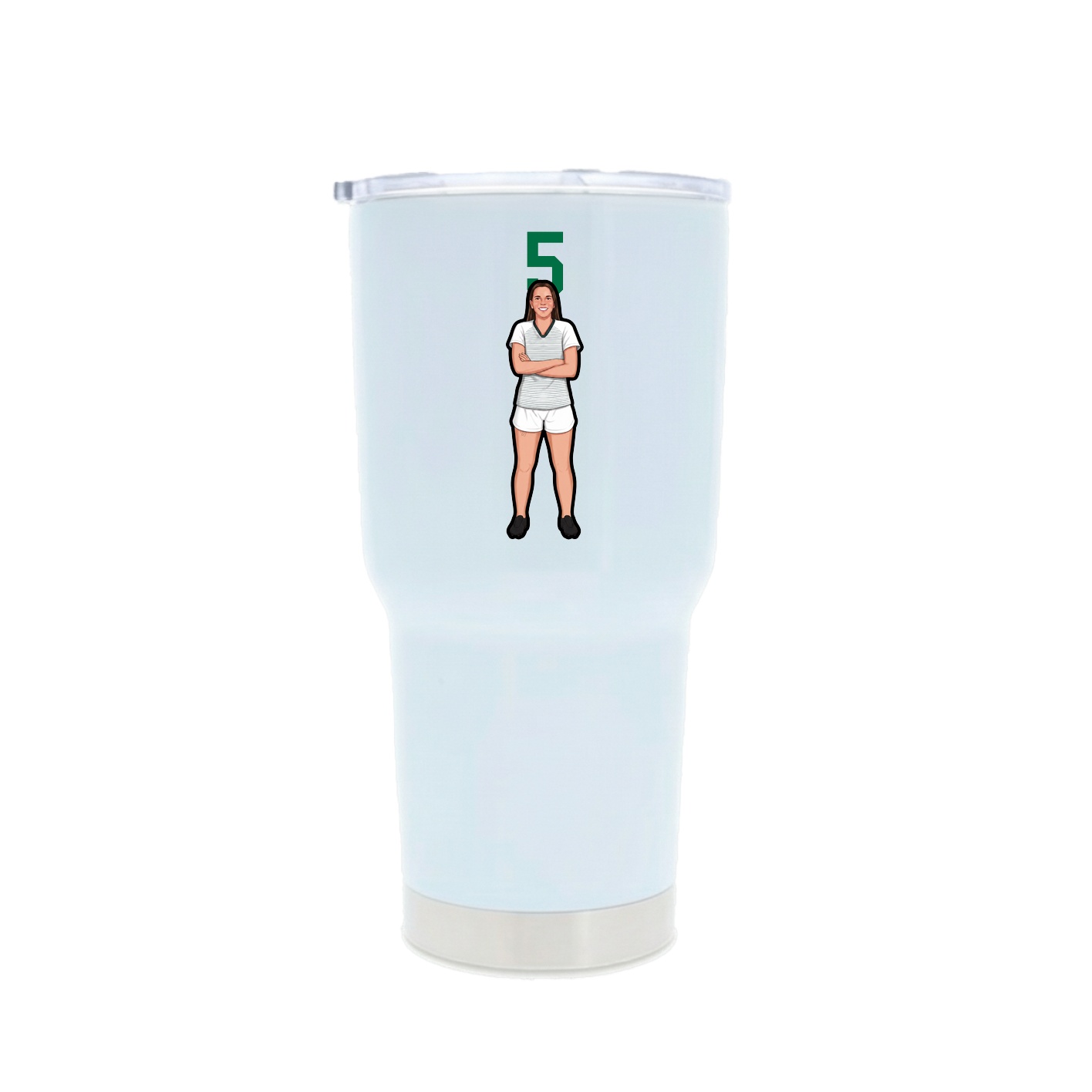 30oz Stainless Steel Tumbler — Number Top in White