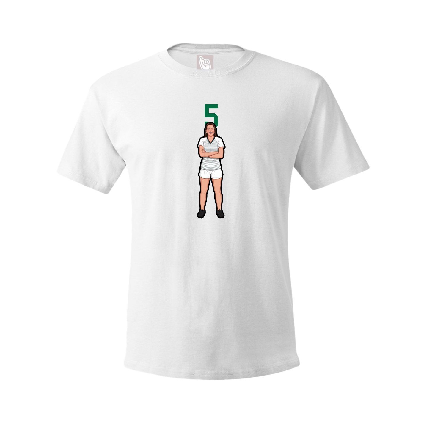 Youth Tee — Number Top in White