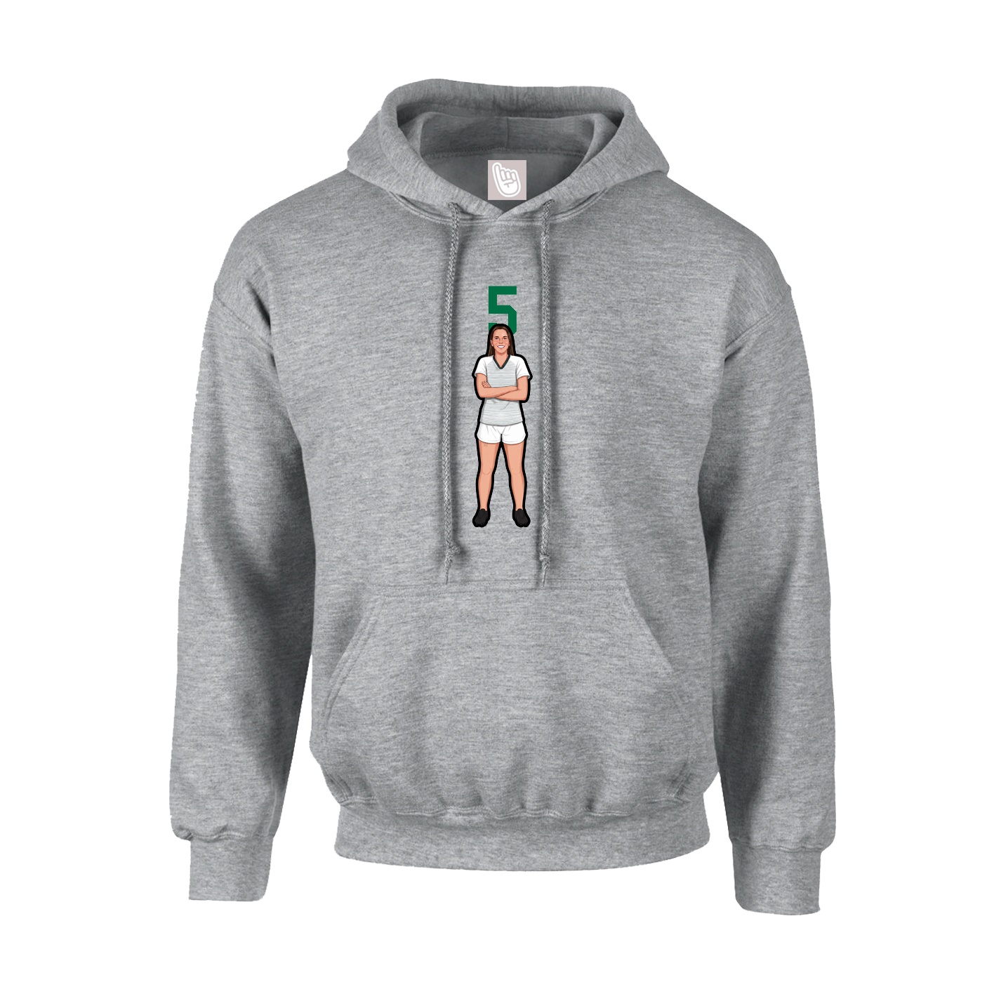 Hoodie — Number Top in Grey