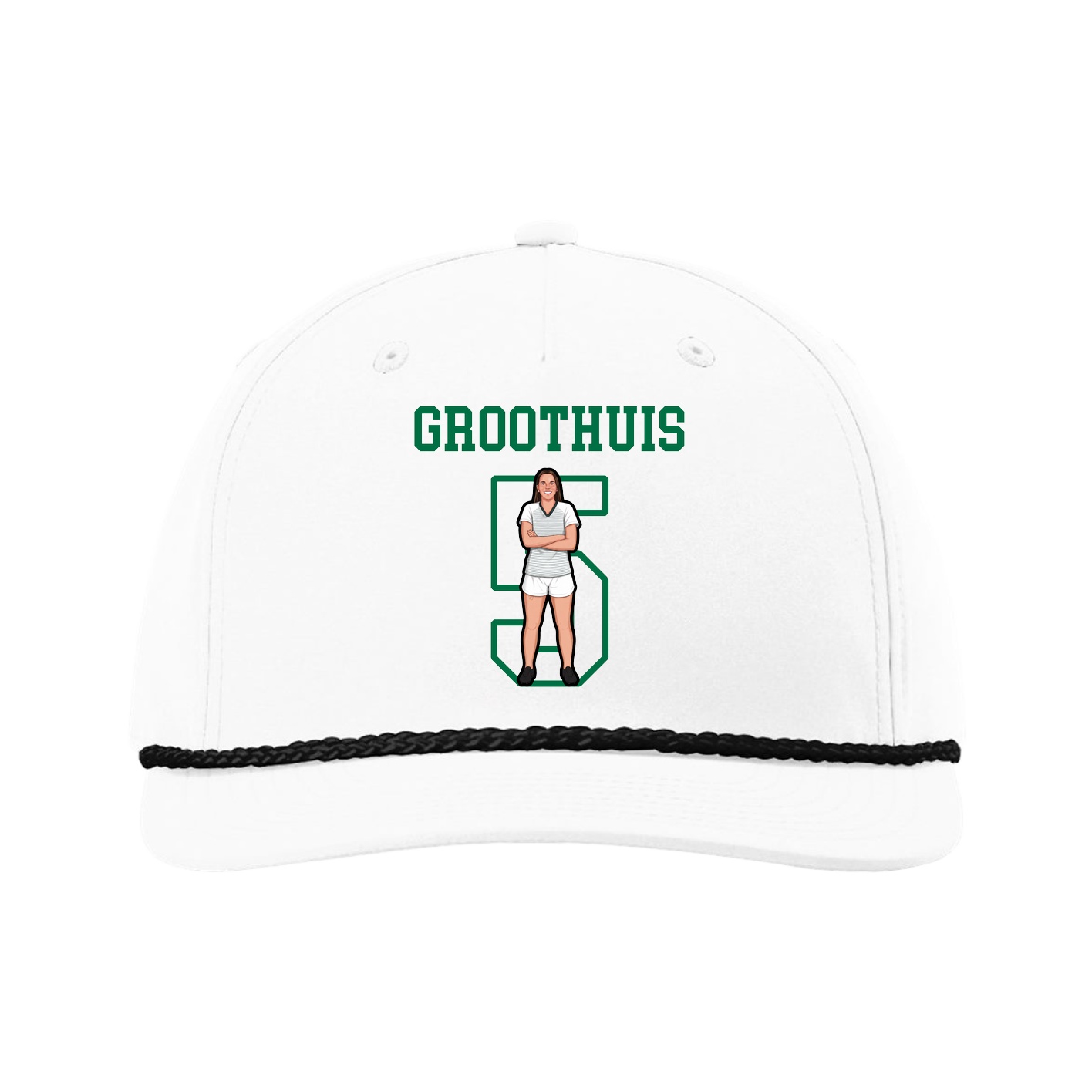 Five-Panel Classic Rope Cap — Shirsey in White