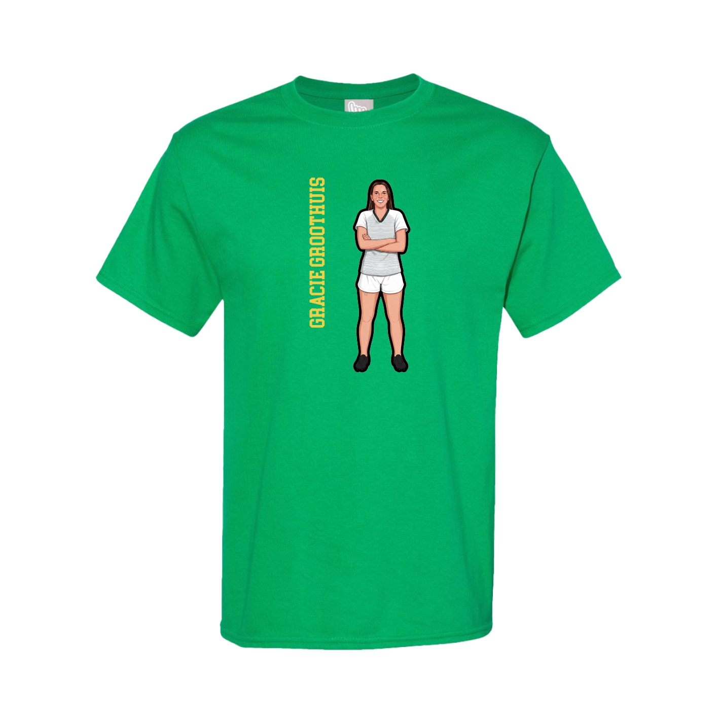 Tee — Name Vertical in Green