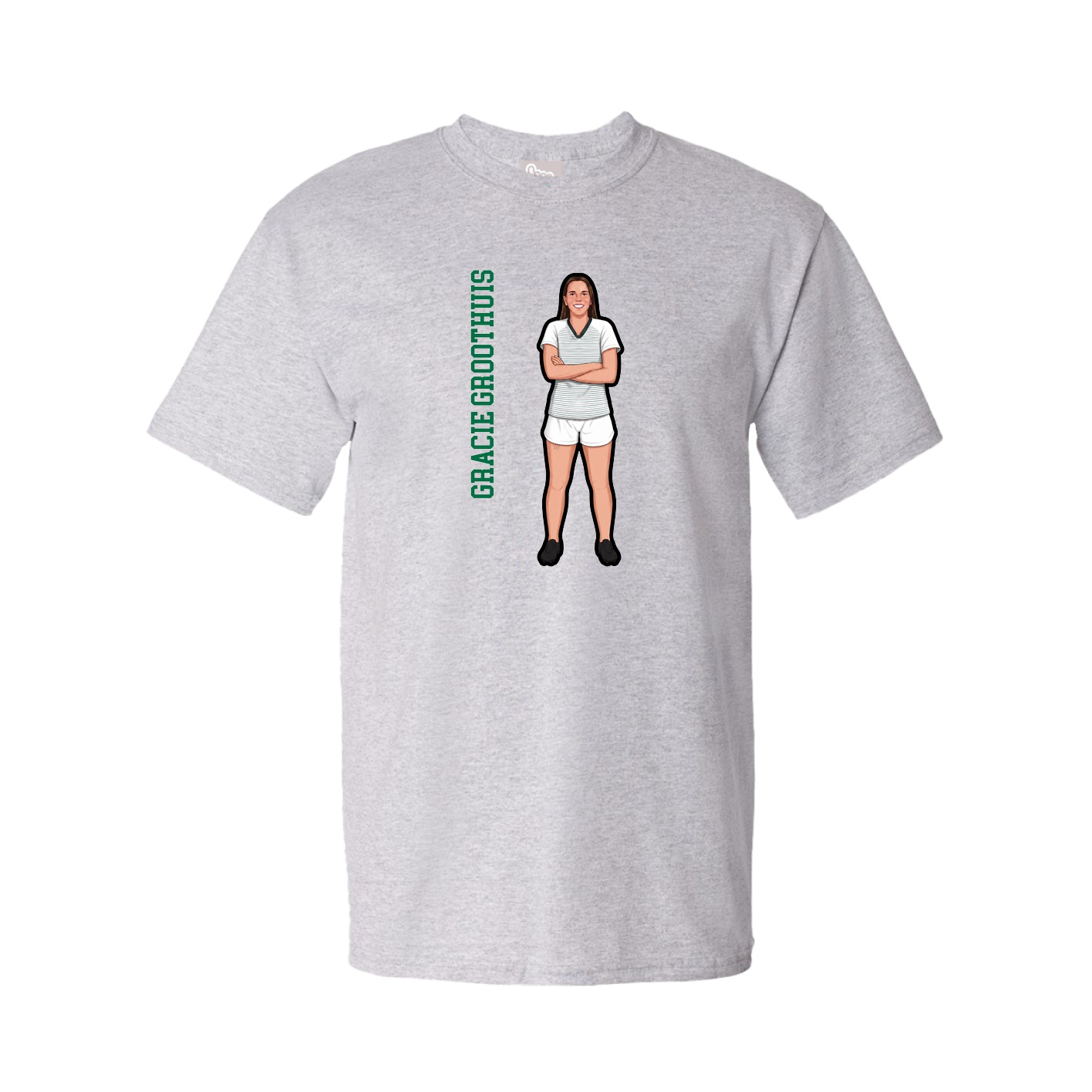 Youth Tee — Name Vertical in Grey