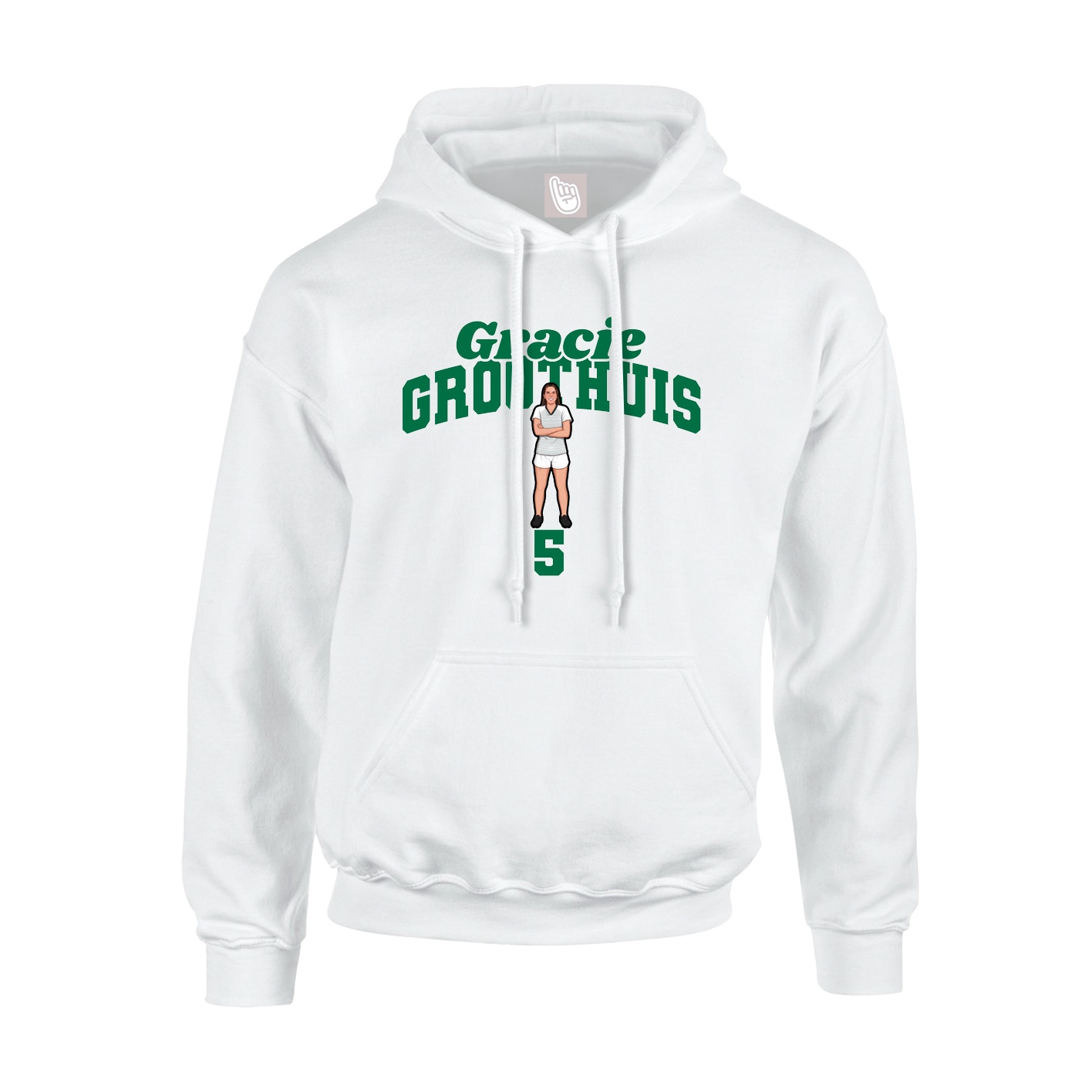 Hoodie — Signature Arch in White