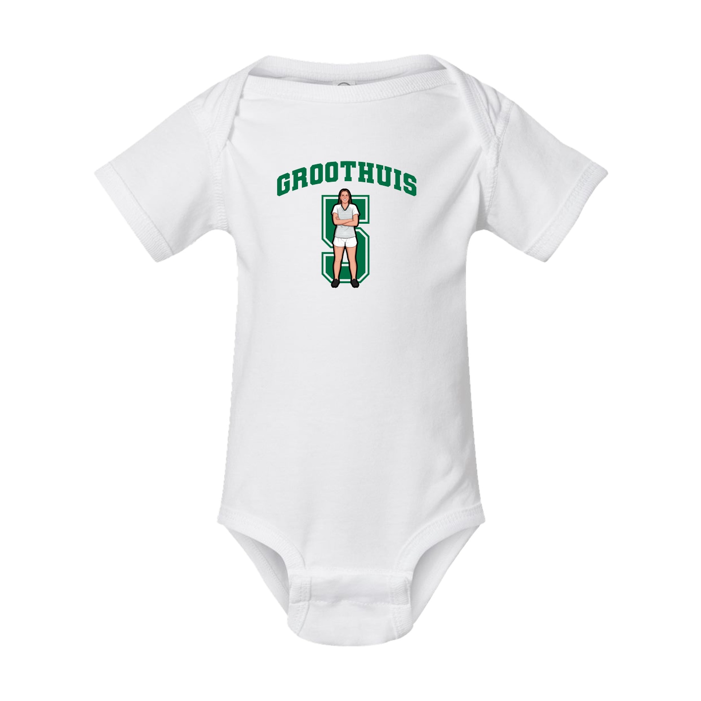 Baby Onesie — Number in White