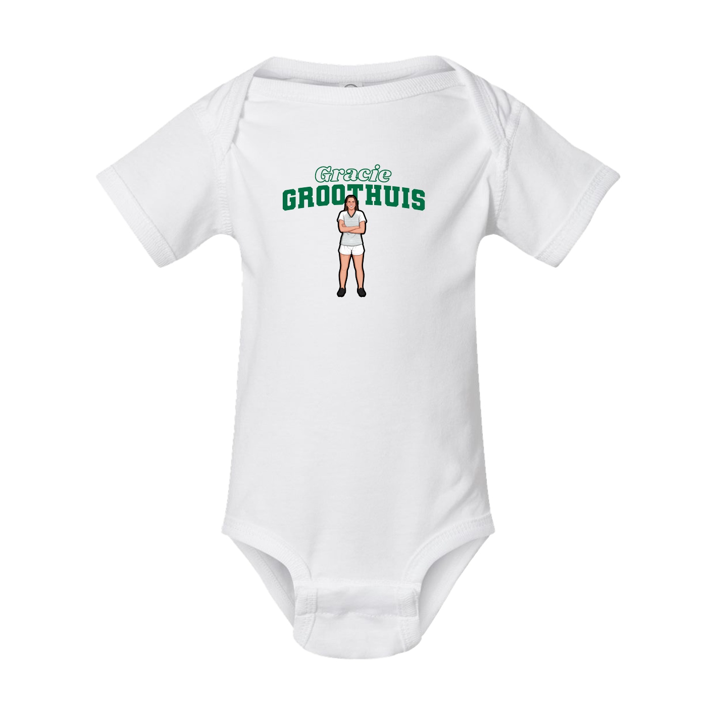 Baby Onesie — Name Arch in White