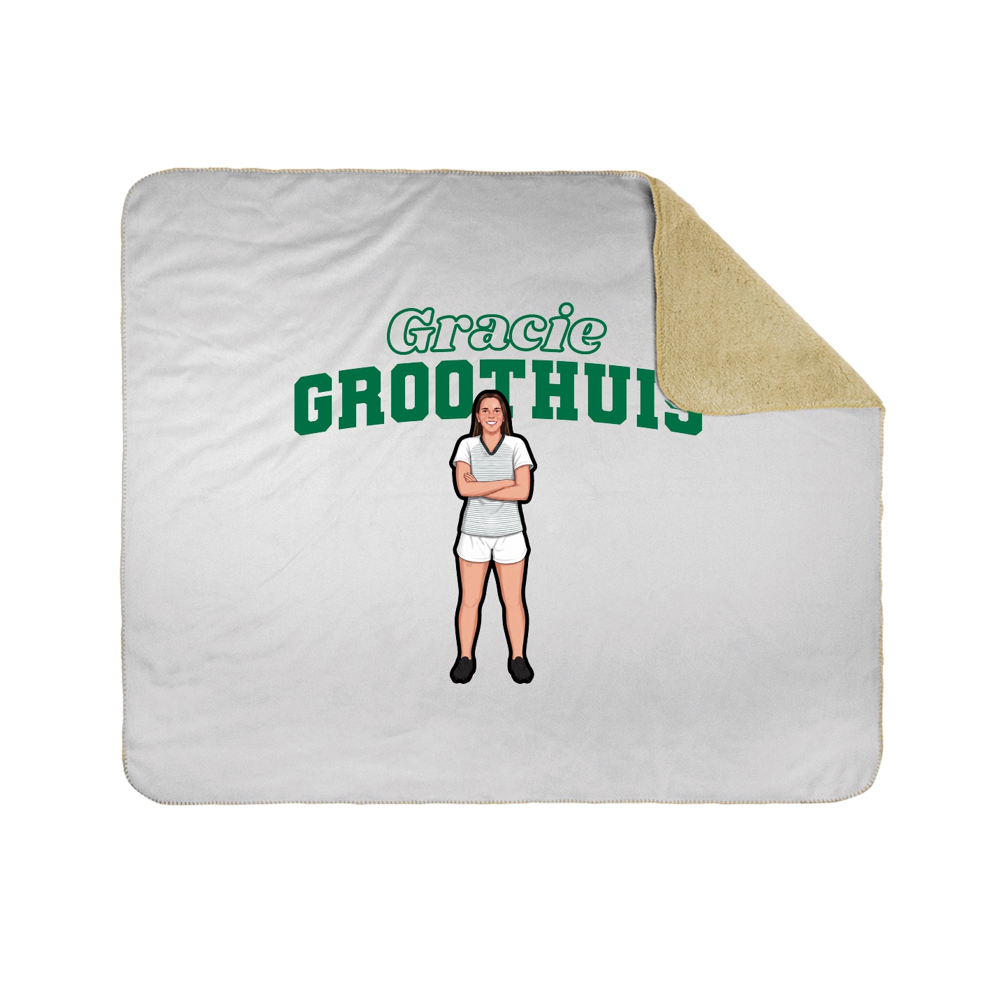 Throw Blanket — Name Arch in White