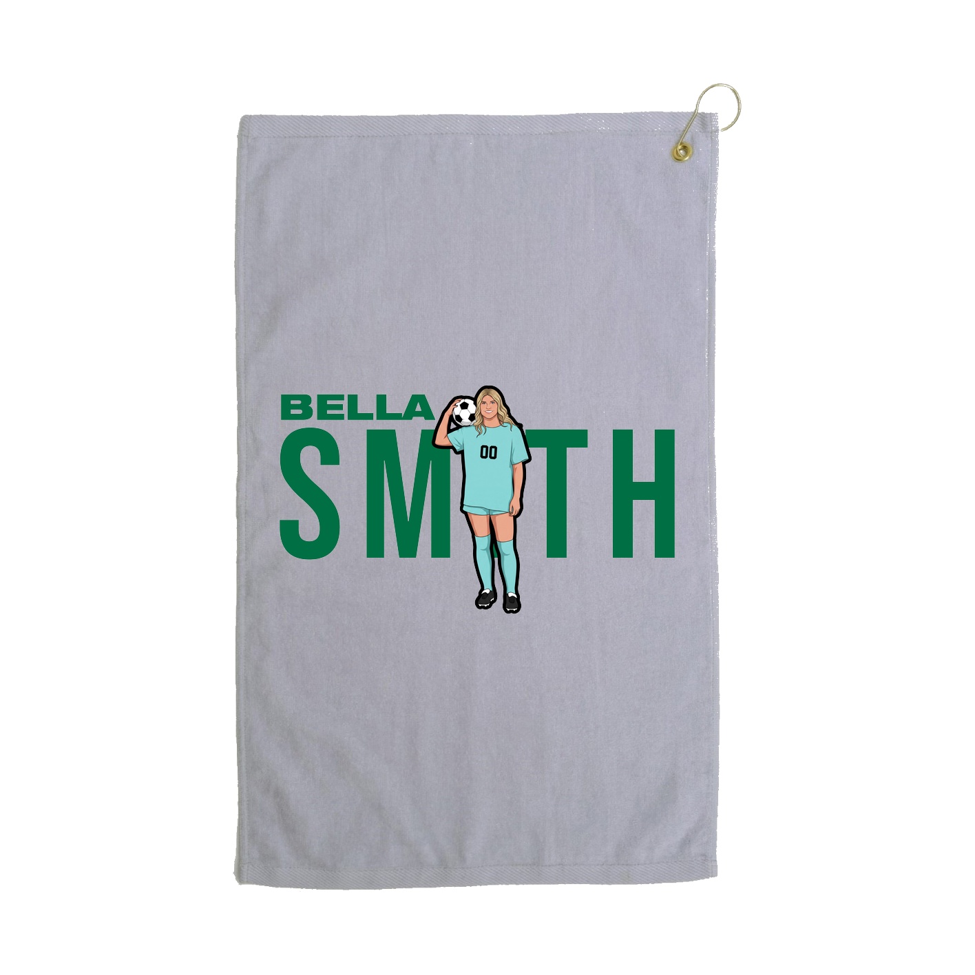 Golf Towel — Player Name in Grey