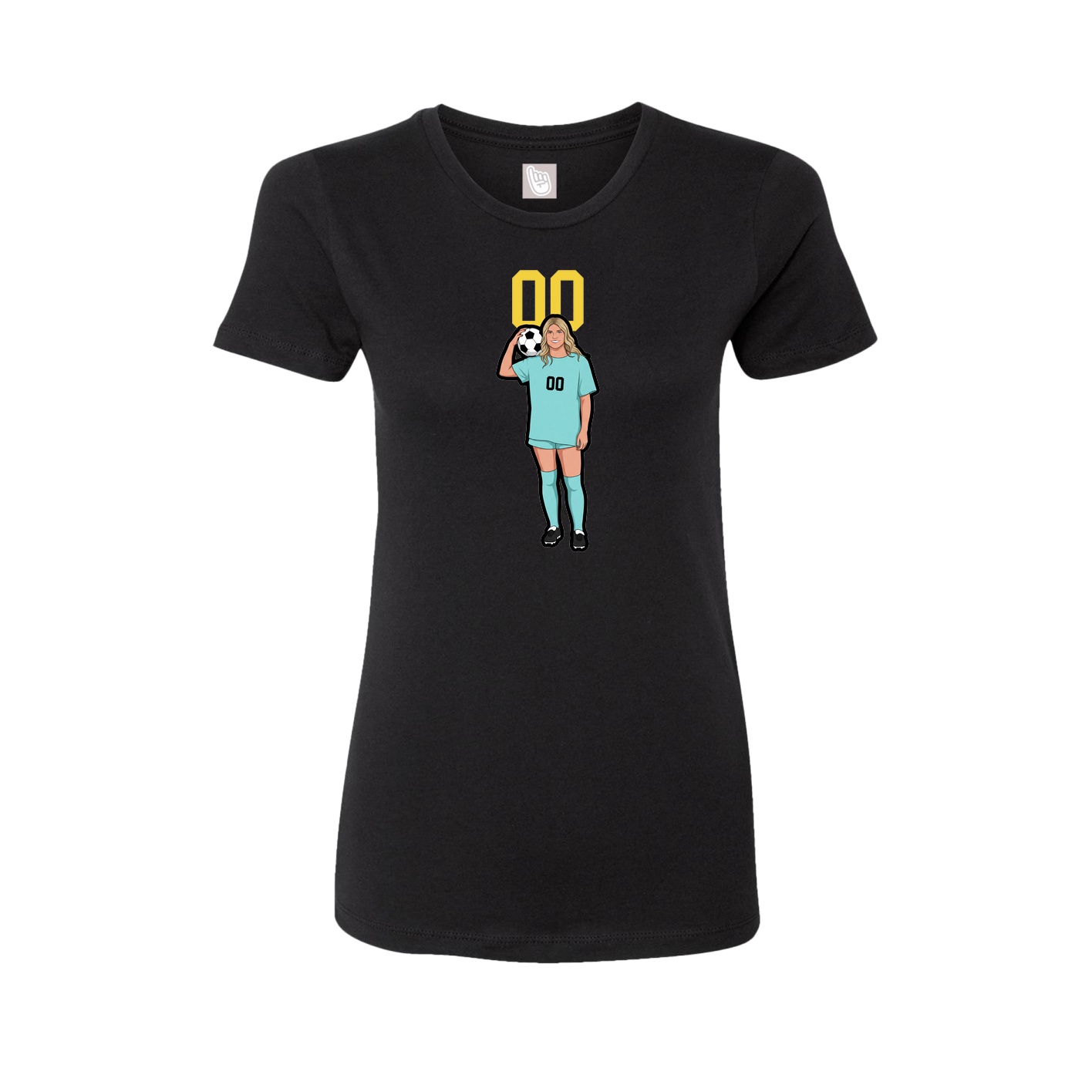 Fitted Women's Tee — Number Top in Black