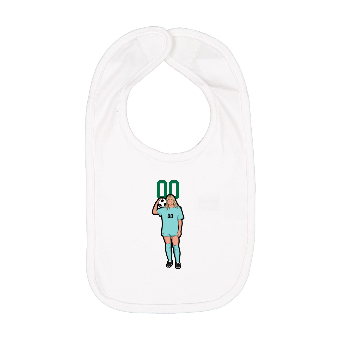 Infant Bib — Number Top in White
