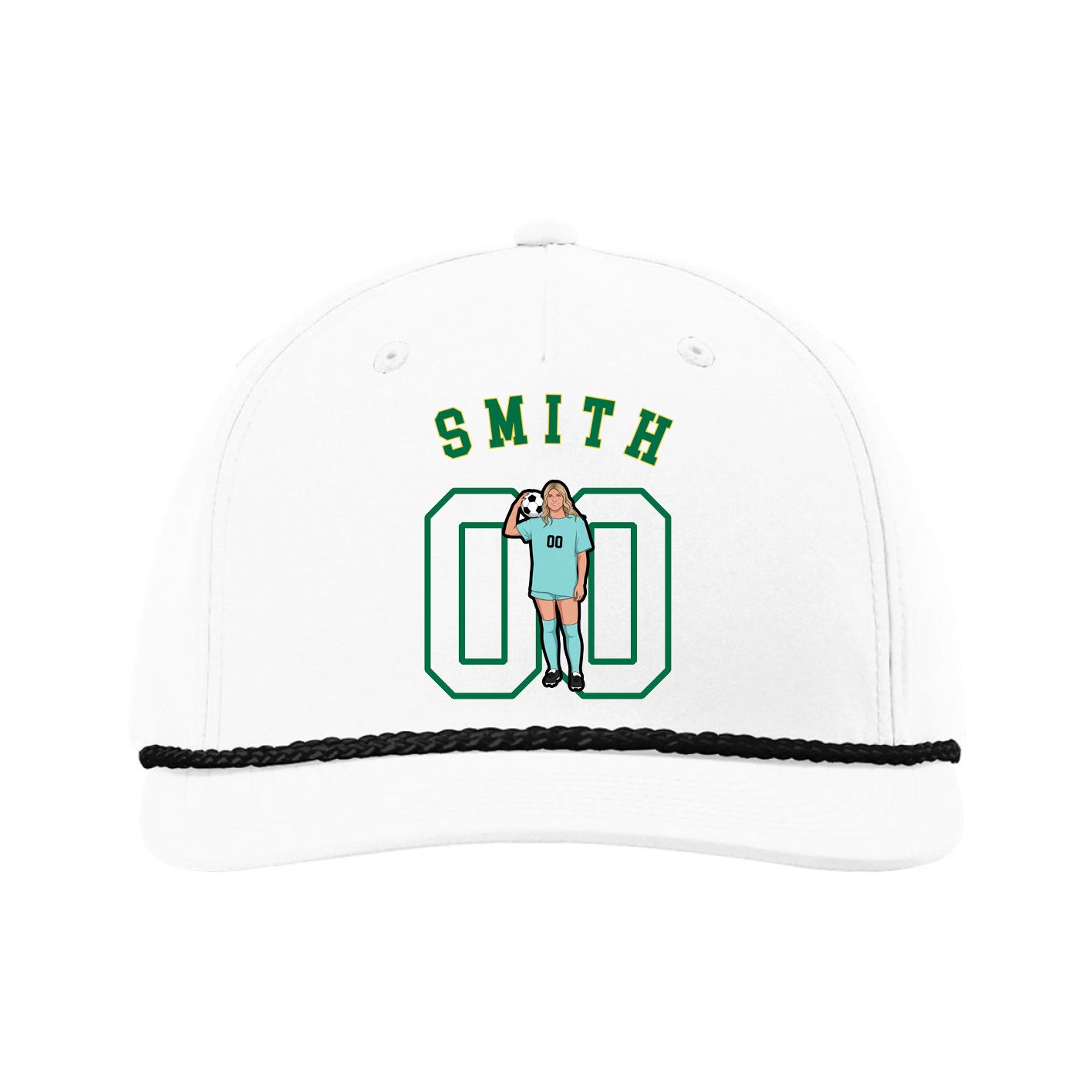 Five-Panel Classic Rope Cap — Shirsey Arch in White