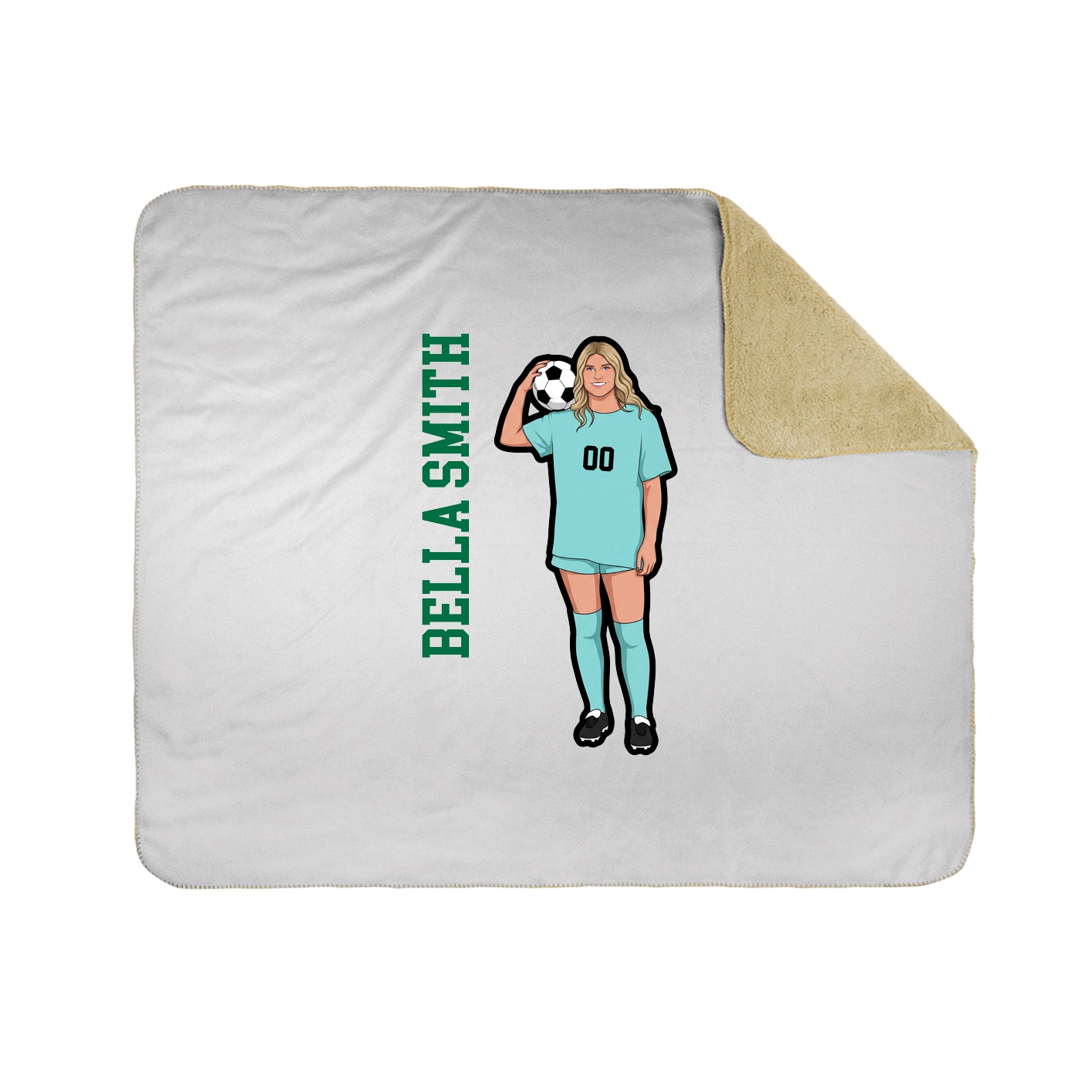 Throw Blanket — Name Vertical in White