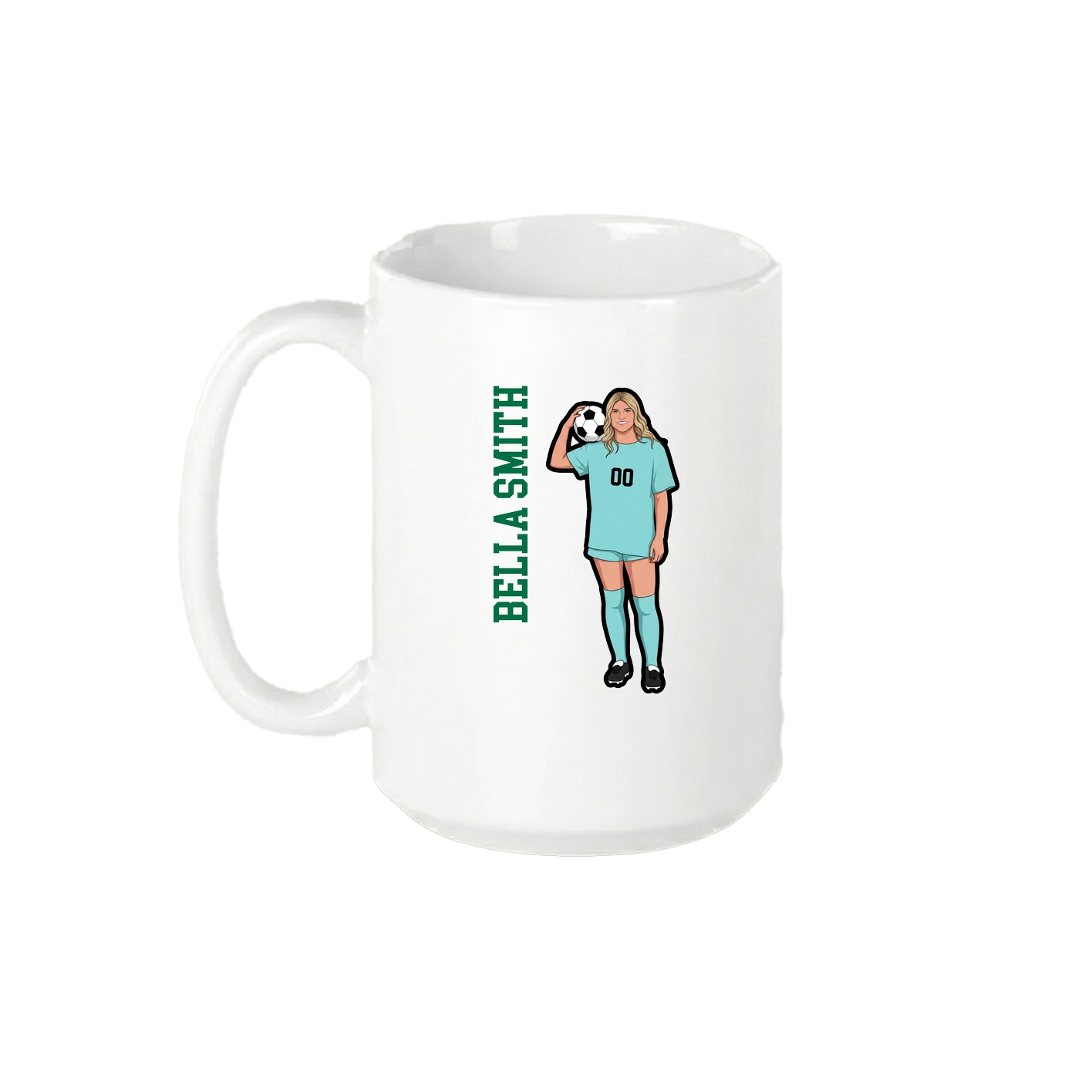 15oz Coffee Mug — Name Vertical in White