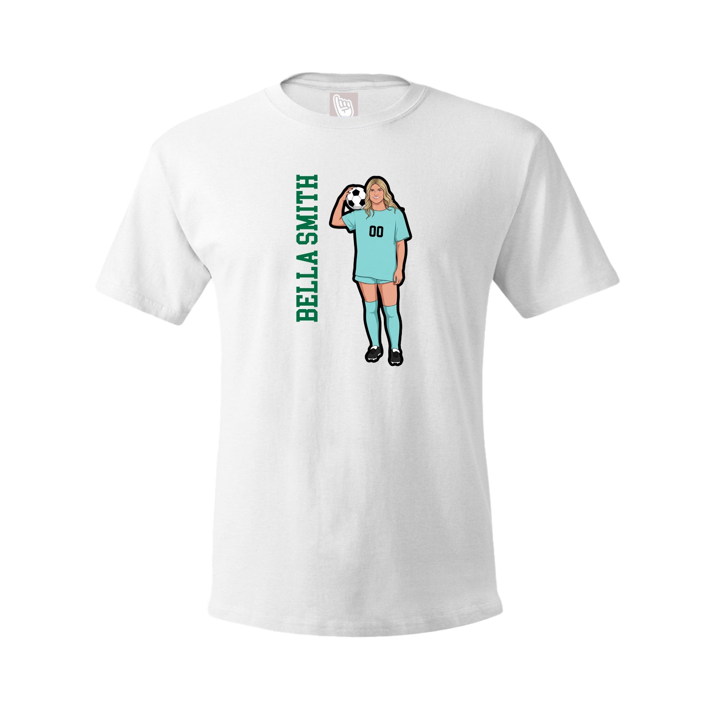 Tee — Name Vertical in White