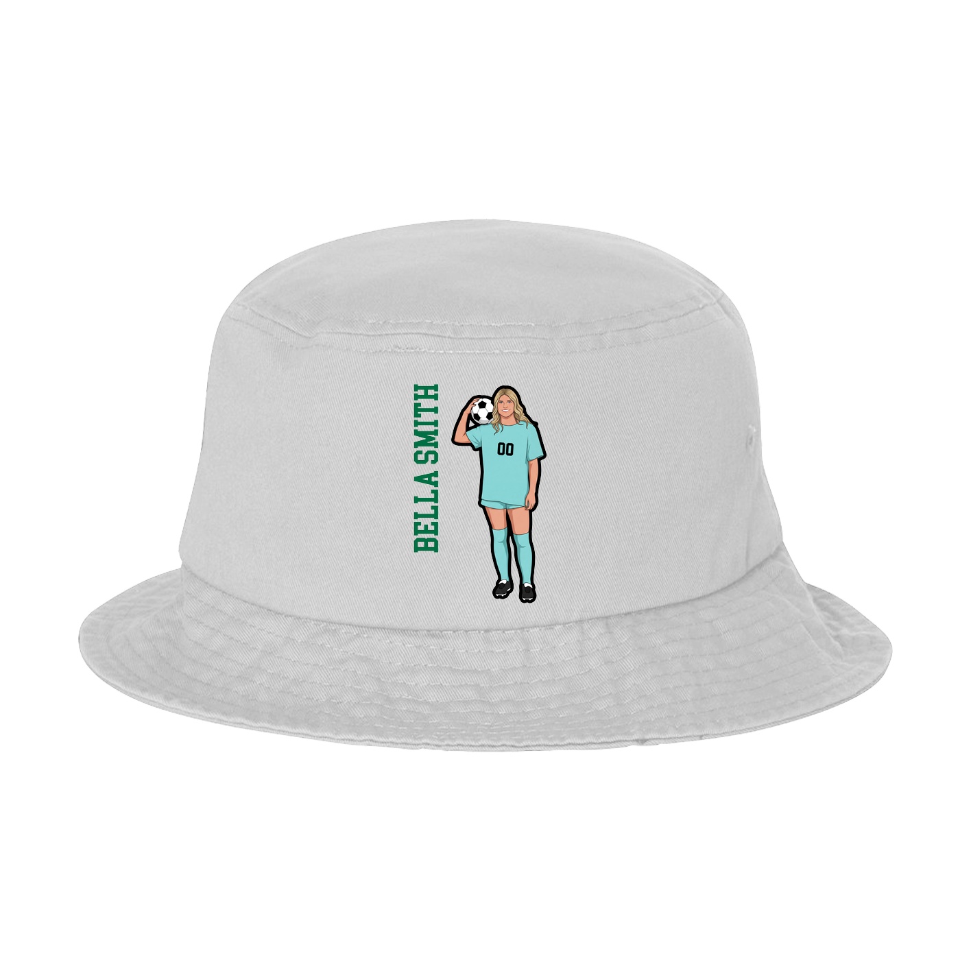 Bucket Cap — Name Vertical in White