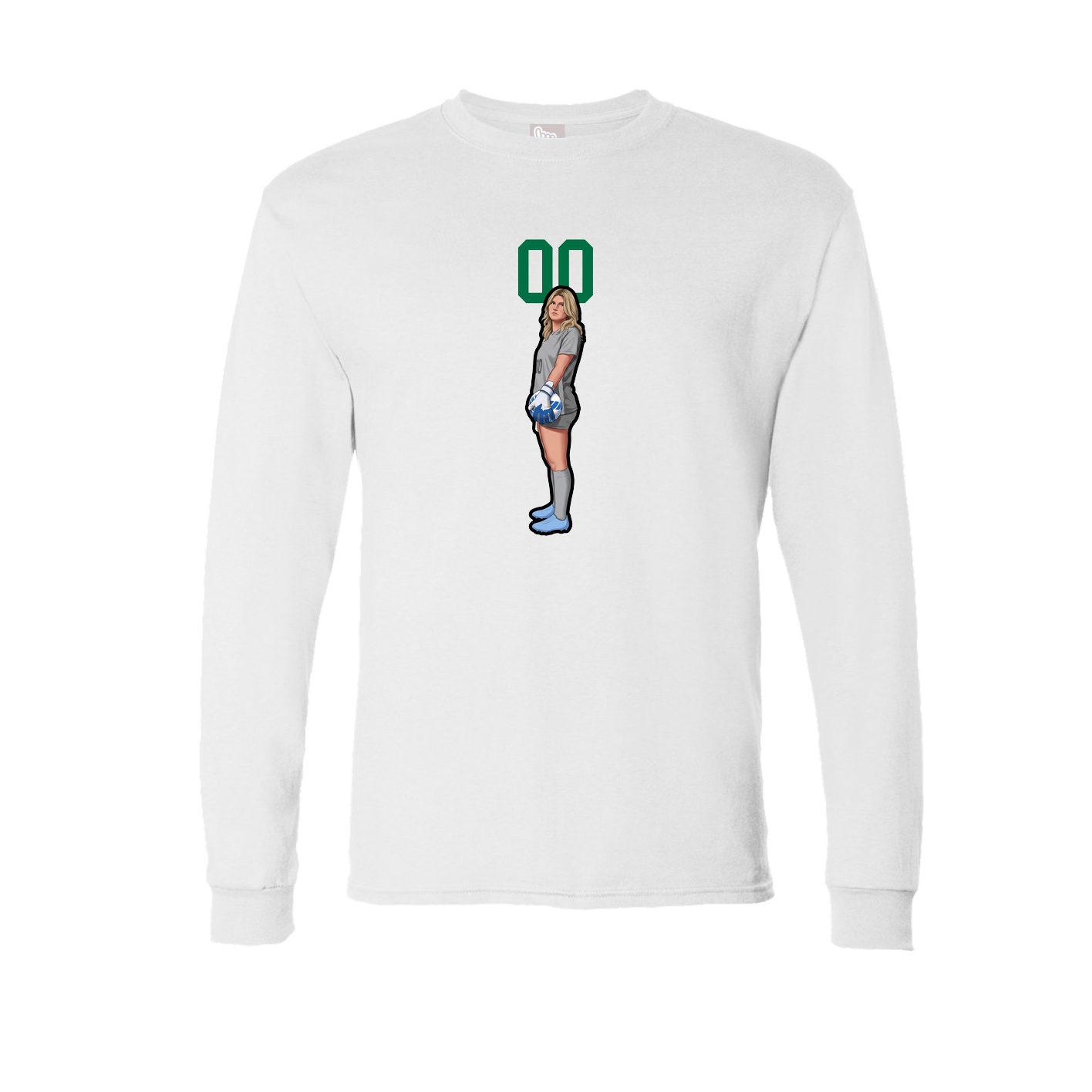 Long Sleeve Tee — Number Top in White