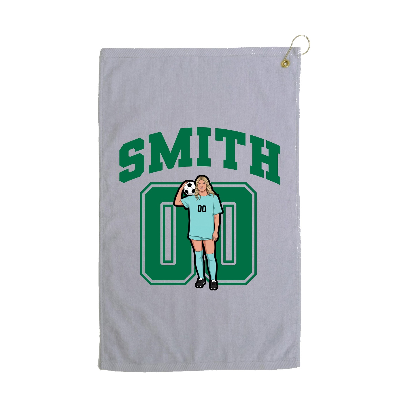 Golf Towel — Number in Grey