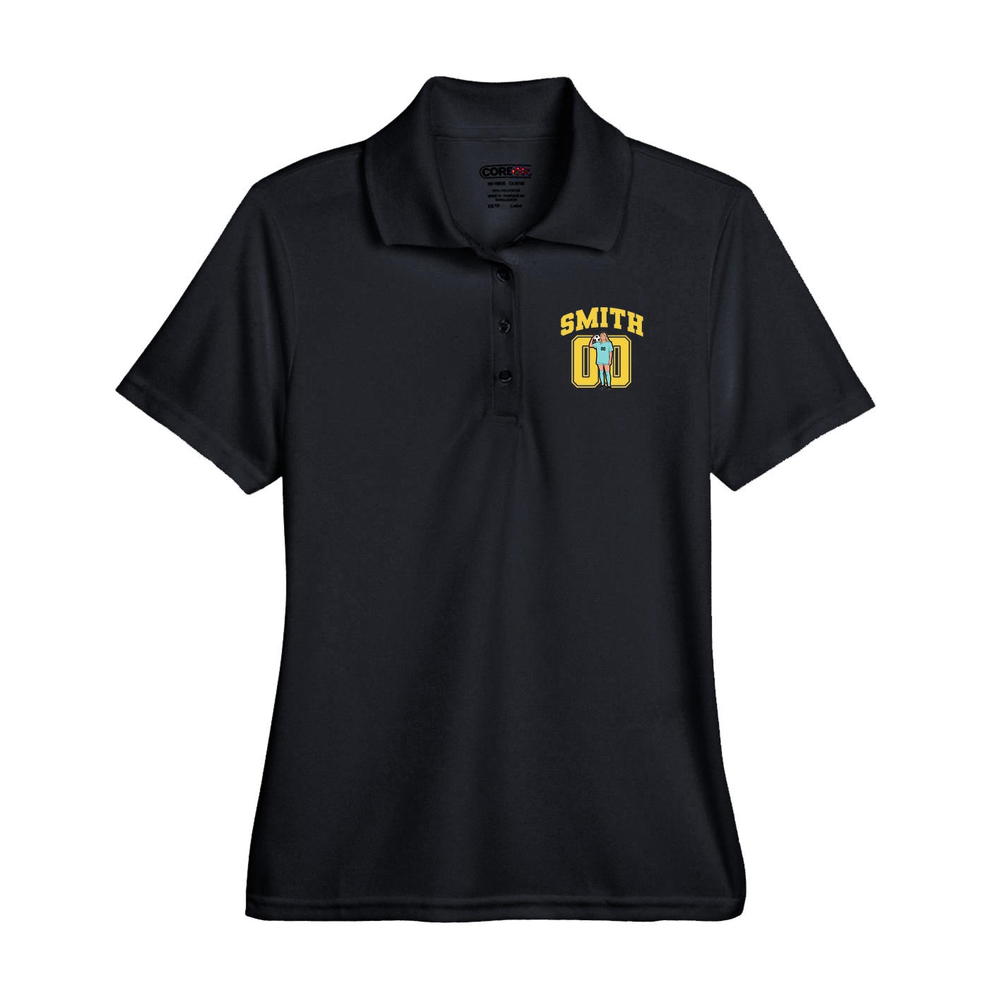 Performance Polo — Number in Black