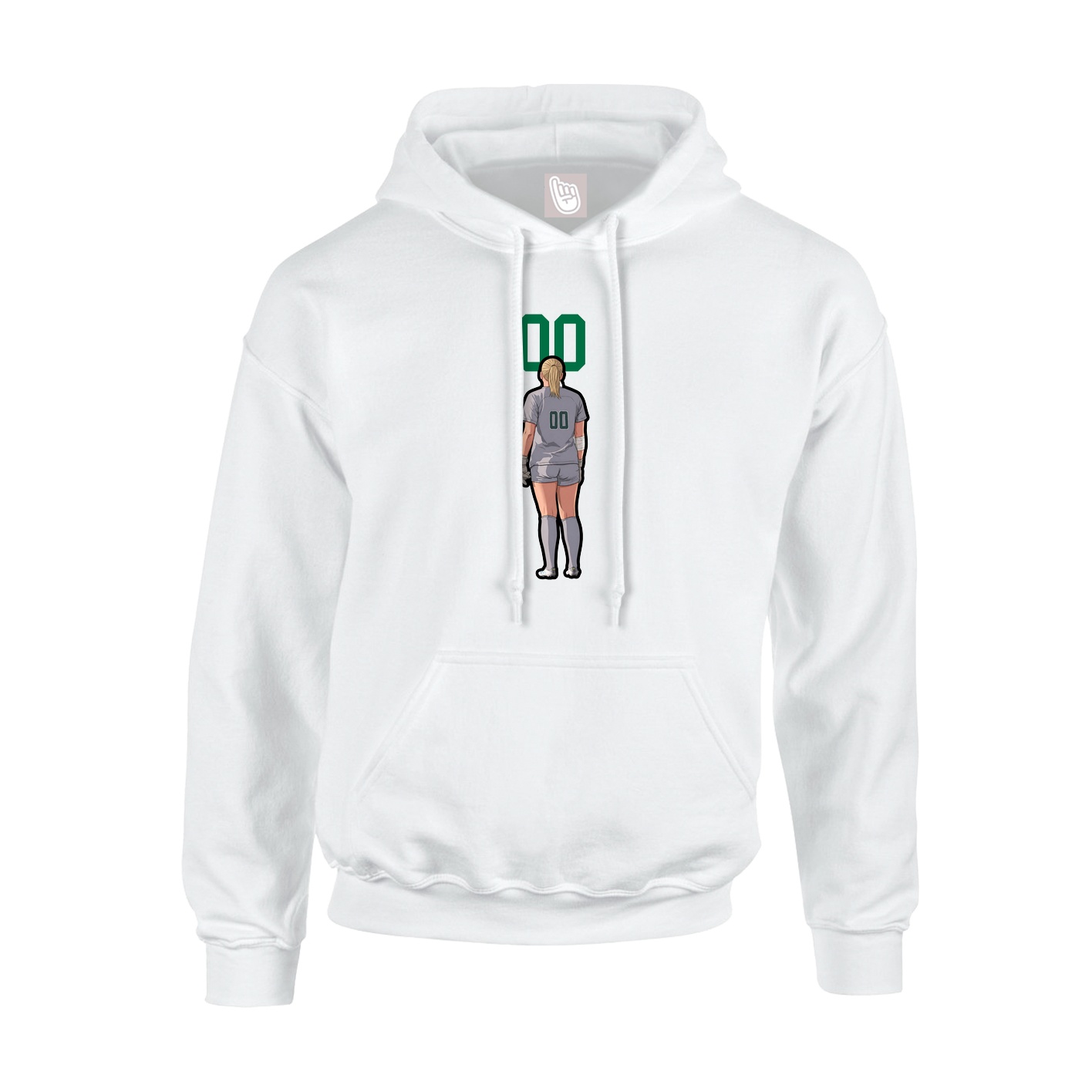 Youth Hoodie — Number Top in White