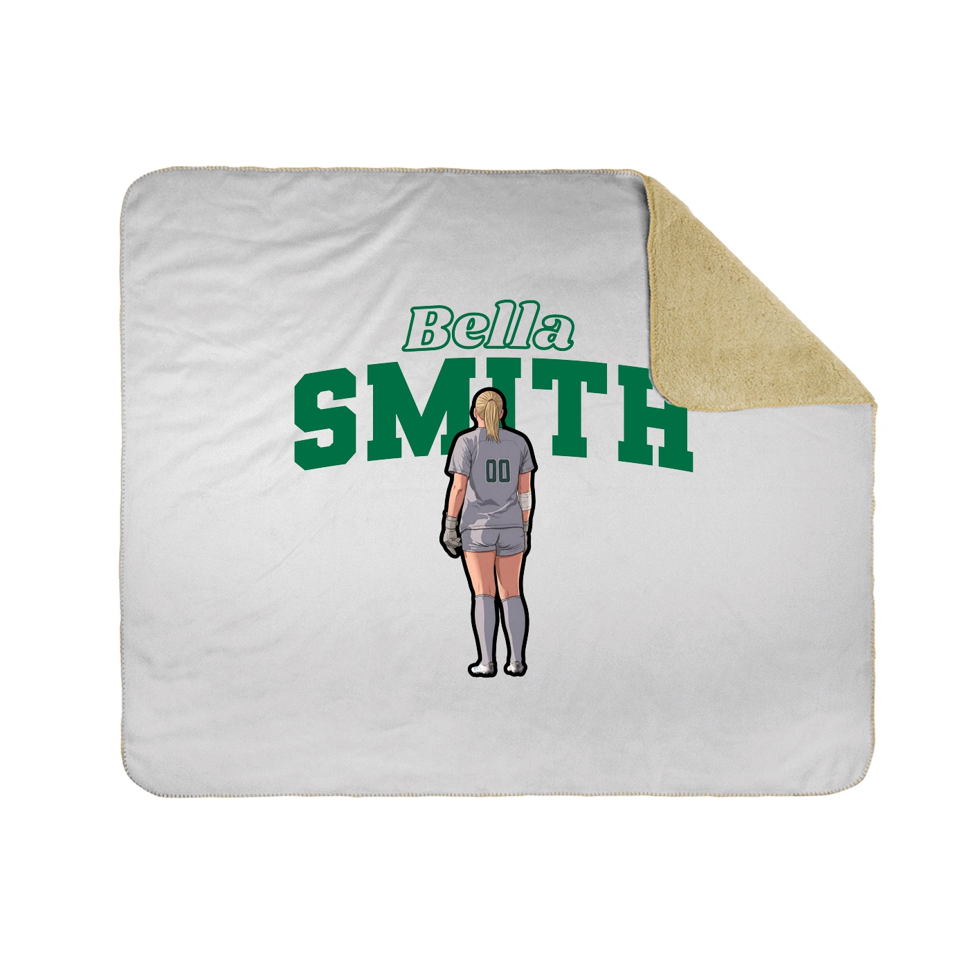 Throw Blanket — Name Arch in White