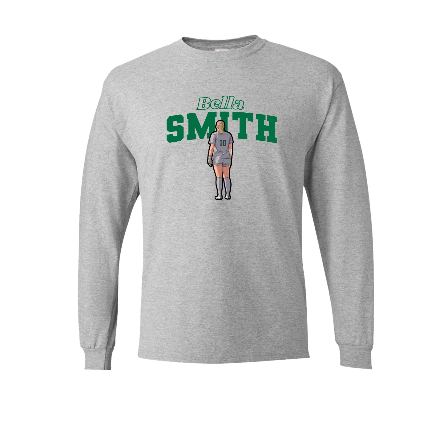 Long Sleeve Tee — Name Arch in Grey