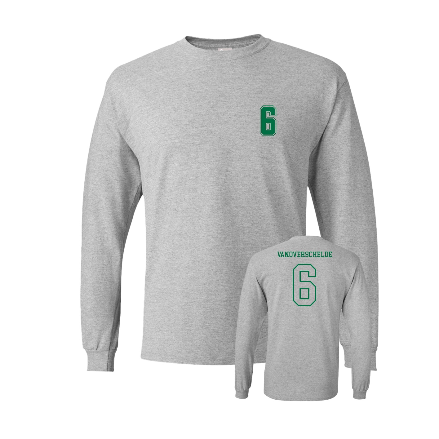 Long Sleeve Tee — Chest Back in Grey