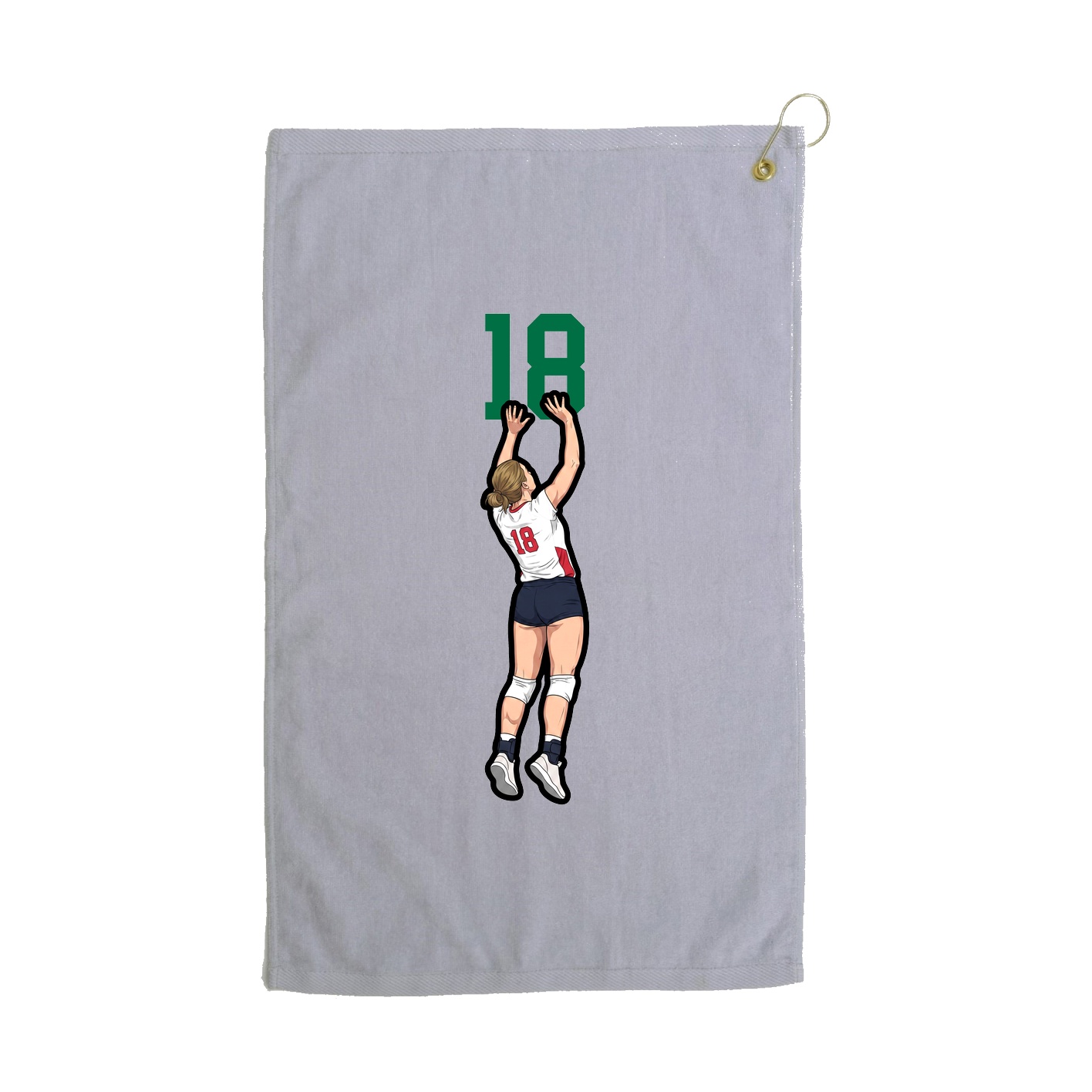 Golf Towel — Number Top in Grey