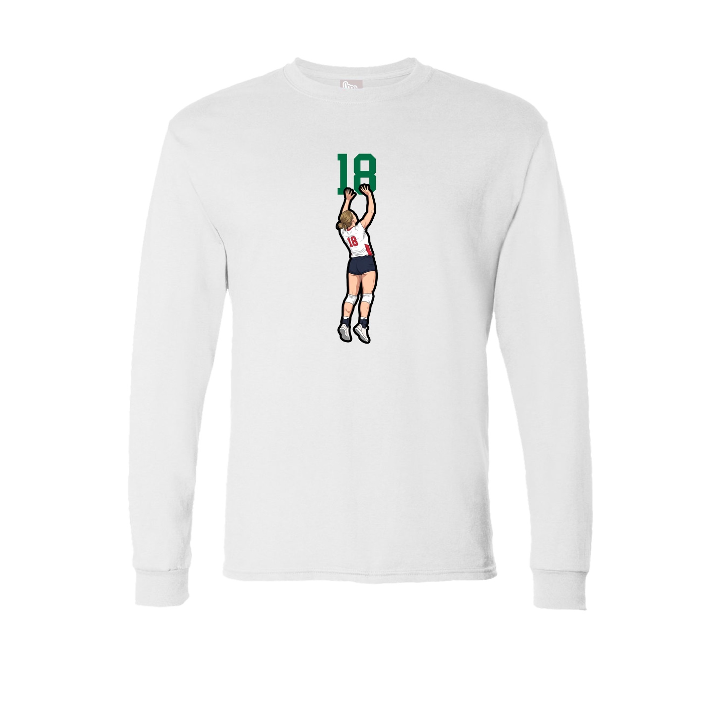 Long Sleeve Tee — Number Top in White