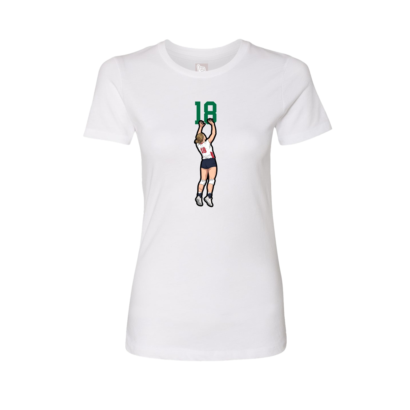 Fitted Women's Tee — Number Top in White