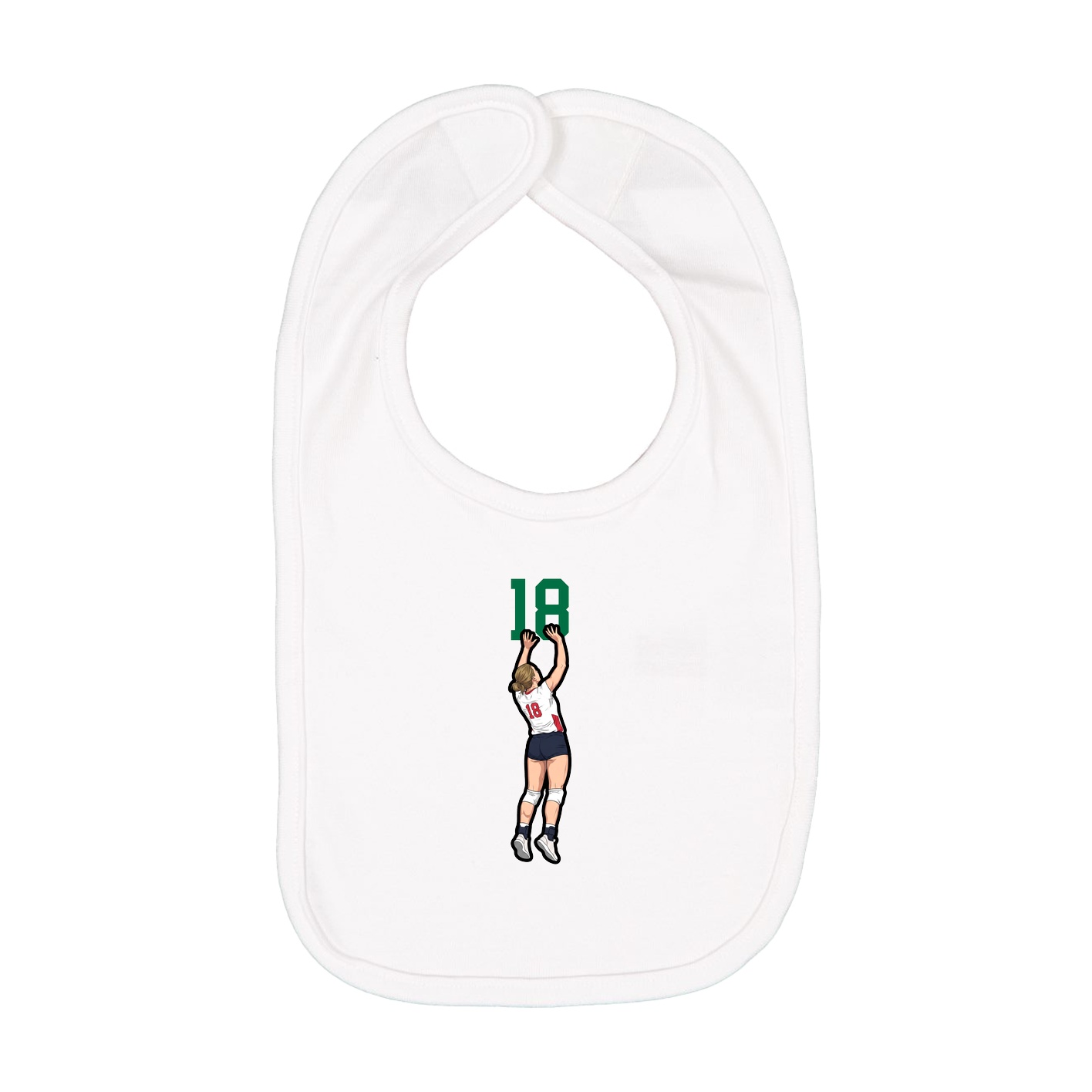 Infant Bib — Number Top in White