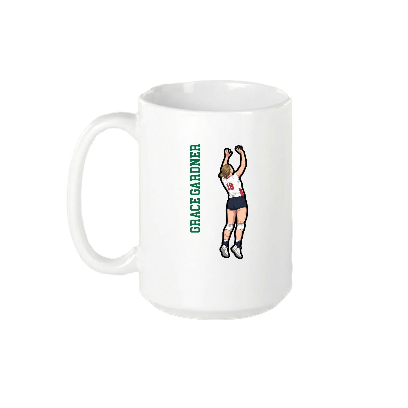 15oz Coffee Mug — Name Vertical in White